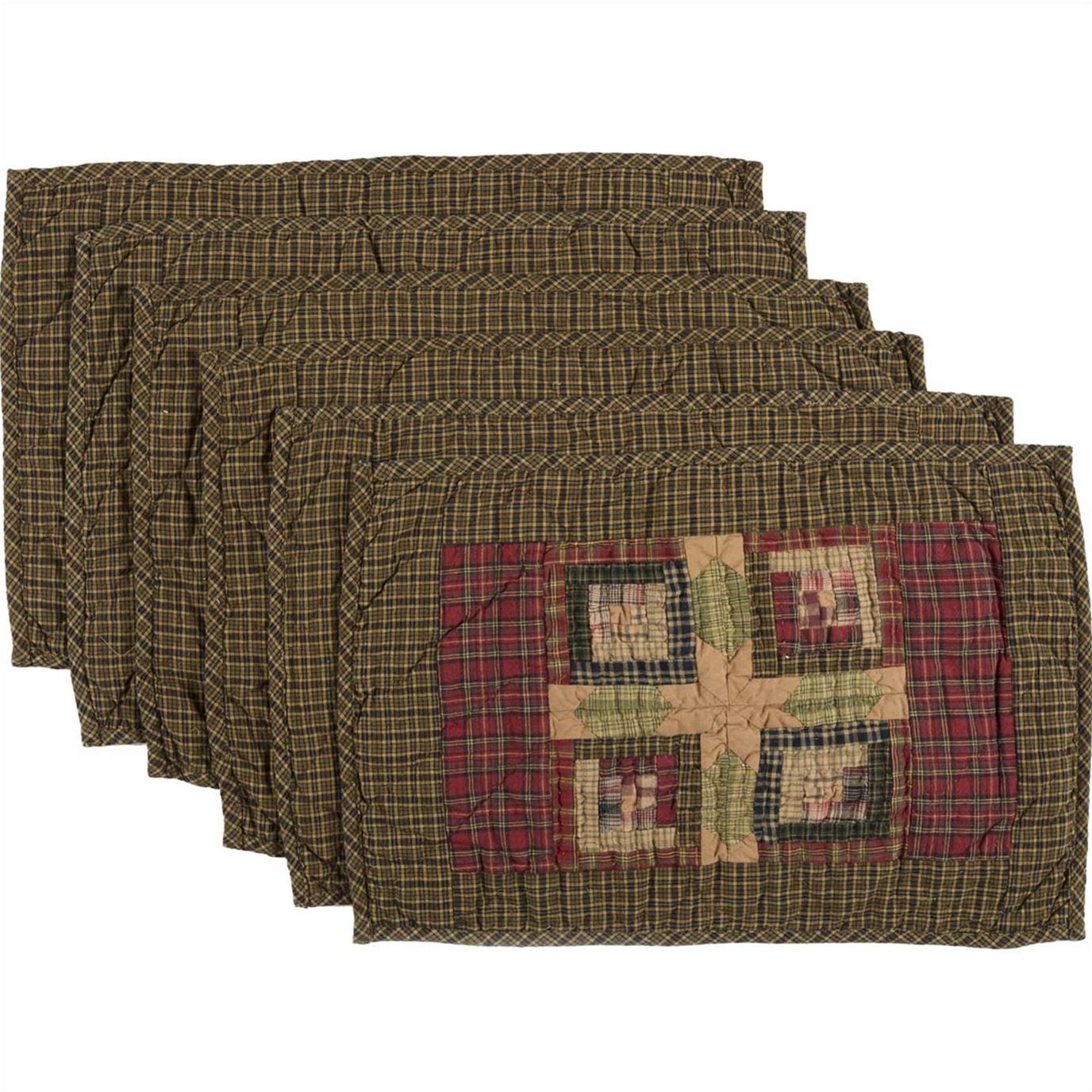 Tea Cabin Placemat Quilted Set of 6 12x18