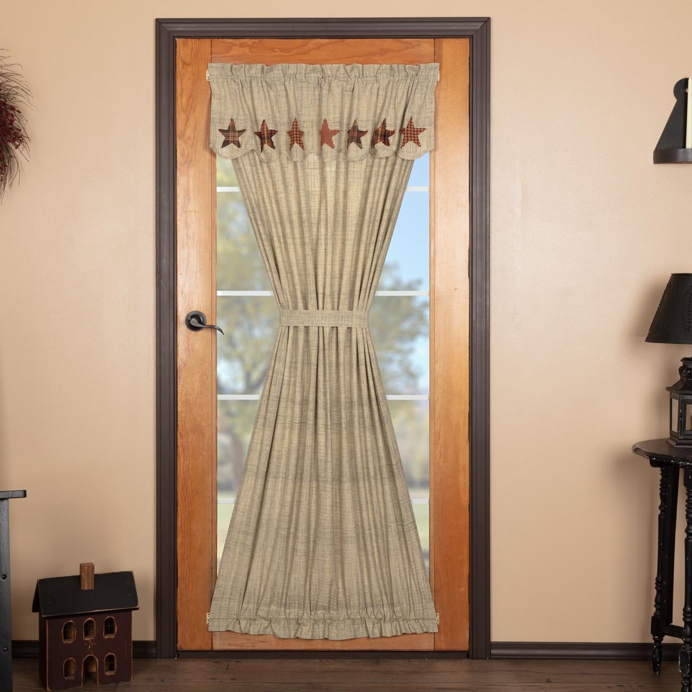 Abilene Star Door Panel with Attached Valance 72x40