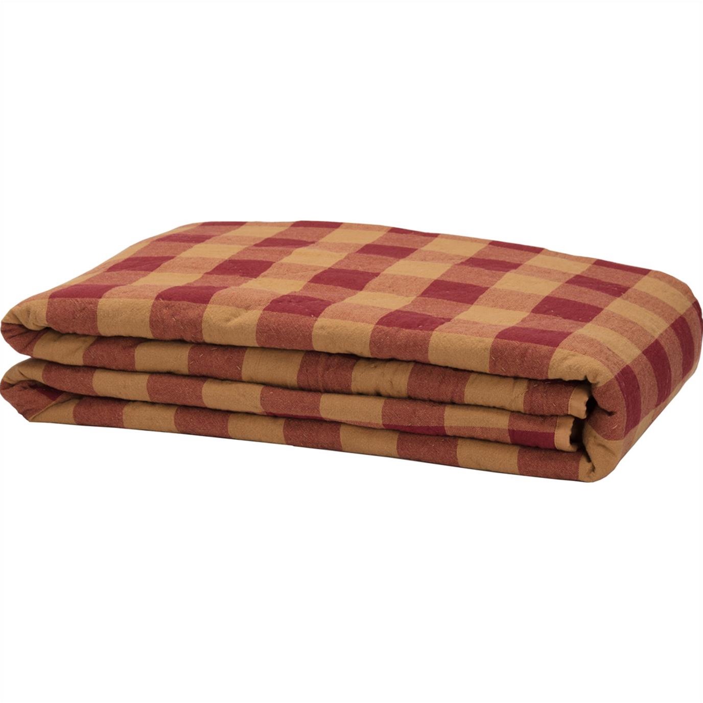 Burgundy Check Twin Quilt Coverlet 68wx86l By Mayflower Market