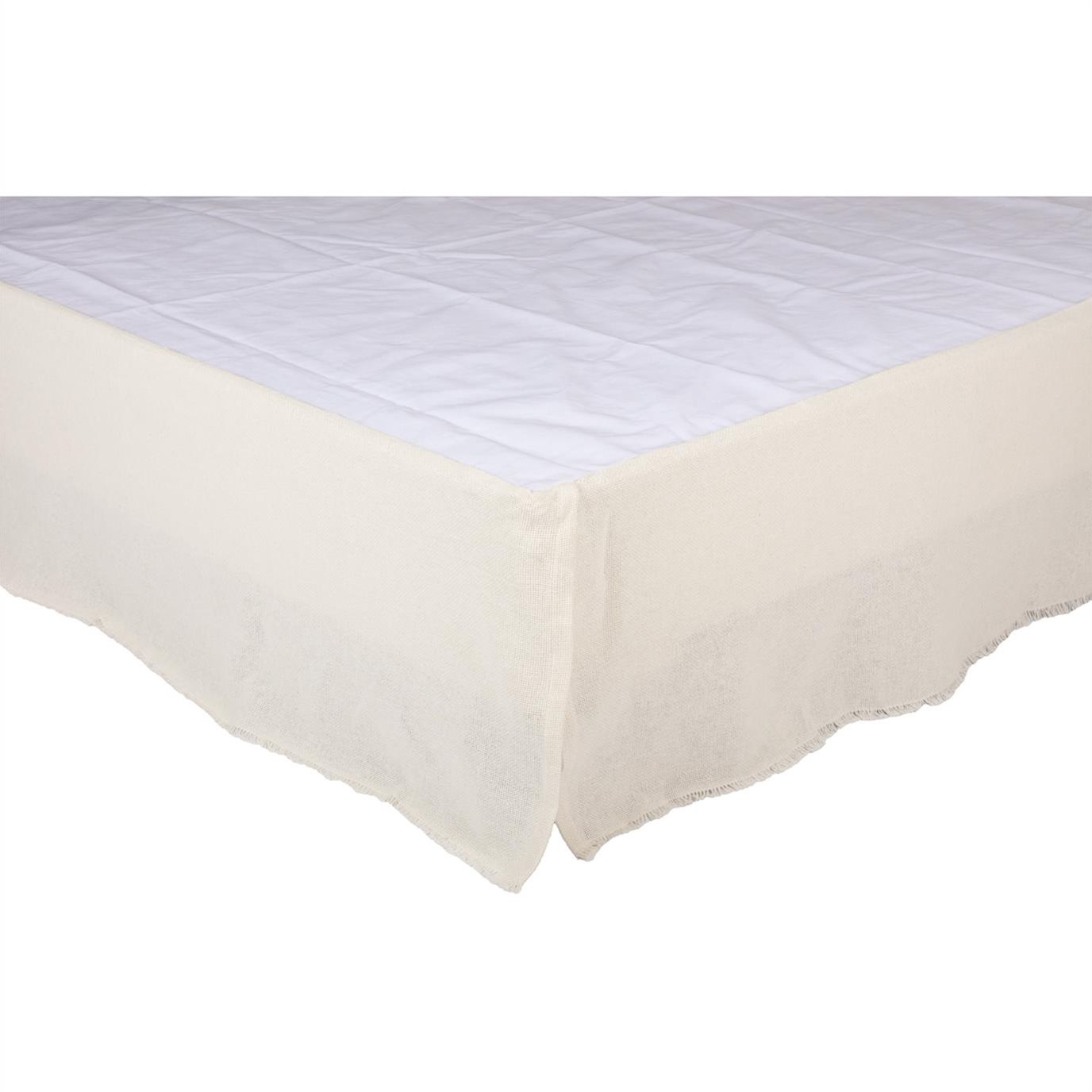 Burlap Antique White Fringed Queen Bed Skirt 60x80x16 By April Olive Vhc Brands