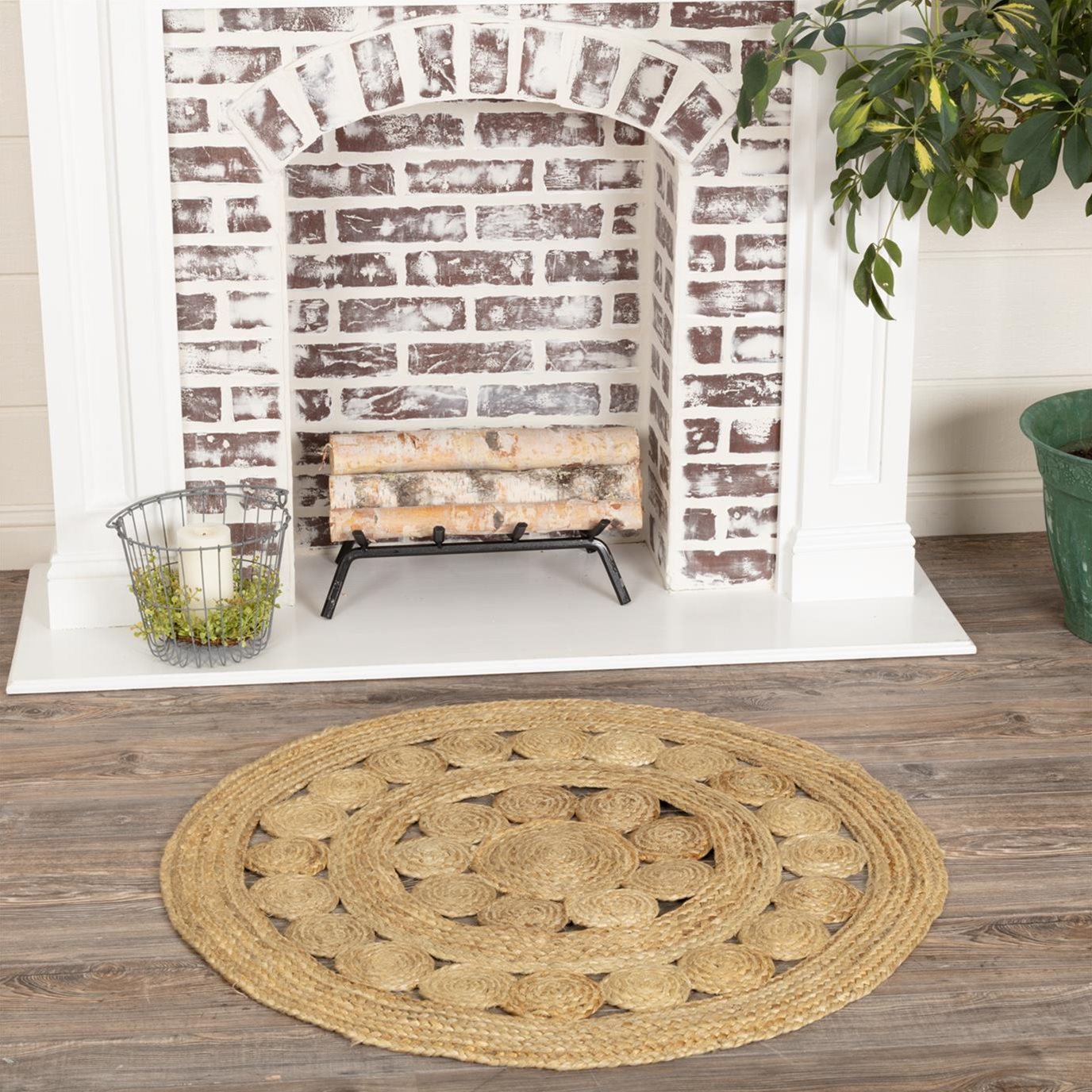 VHC Brands Celeste Blended Pebble Indoor/Outdoor Rug 3ft Round