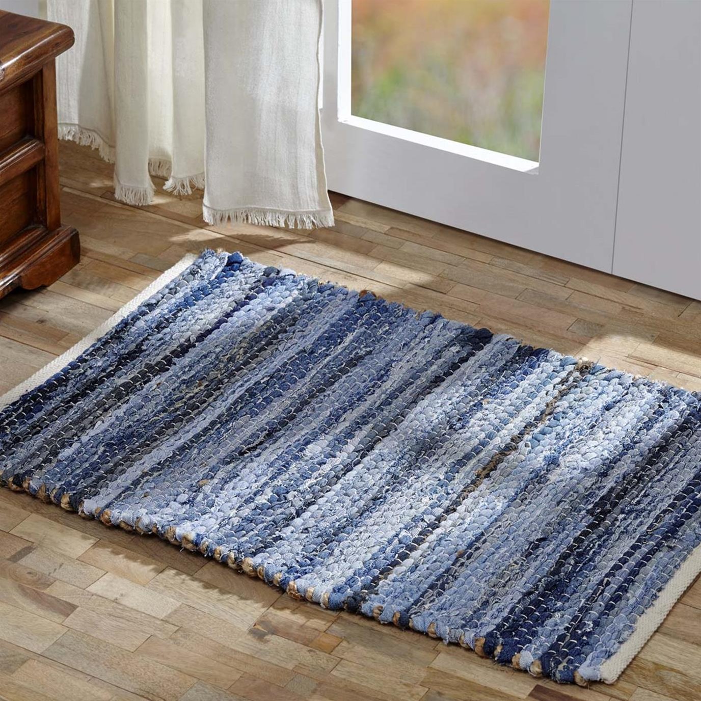 Denim & Hemp Chindi/Rag Rug Rect 20x30 by April & Olive VHC Brands
