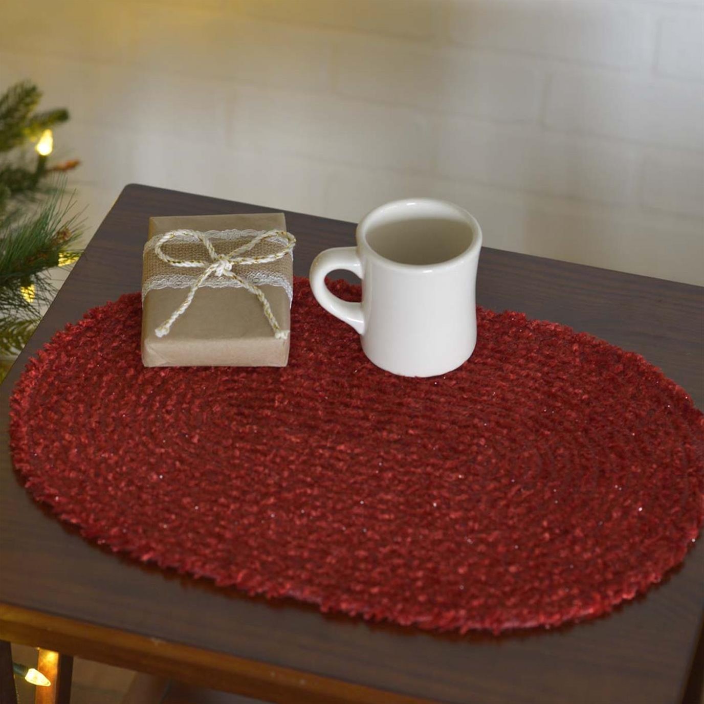 Dyani Red Placemat Set of 6 12x18 by Seasons Crest - VHC Brands
