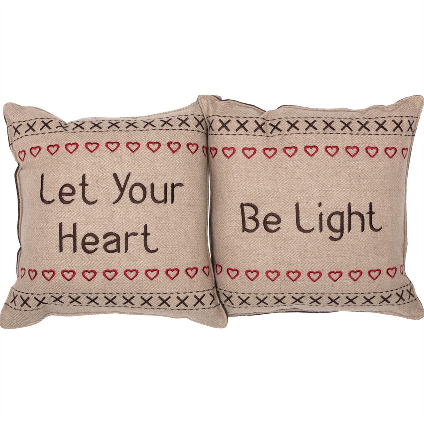 Merry Little Christmas Pillow Let Your Heart Set of 2 12x12