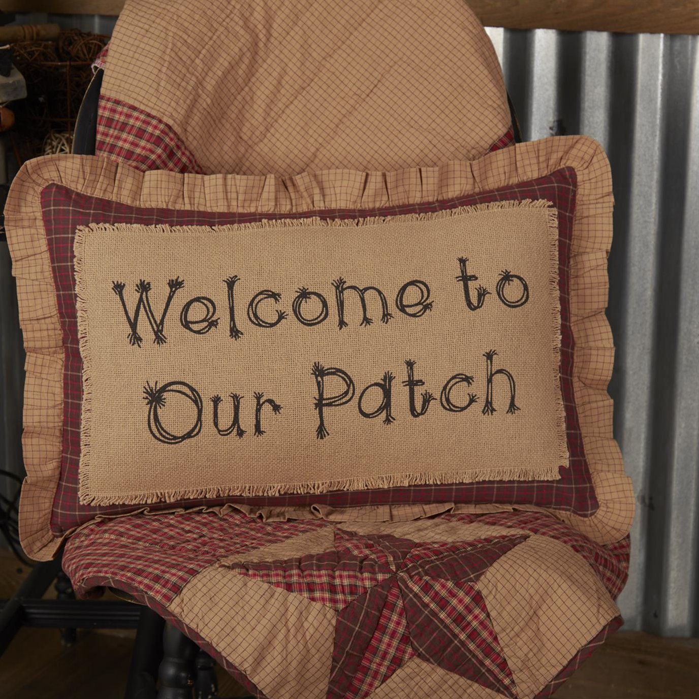Landon Welcome to Our Patch Pillow 14x22