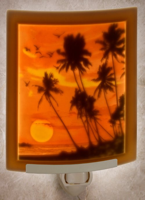 Colored Tropical Sunset Night Light by Porcelain Garden