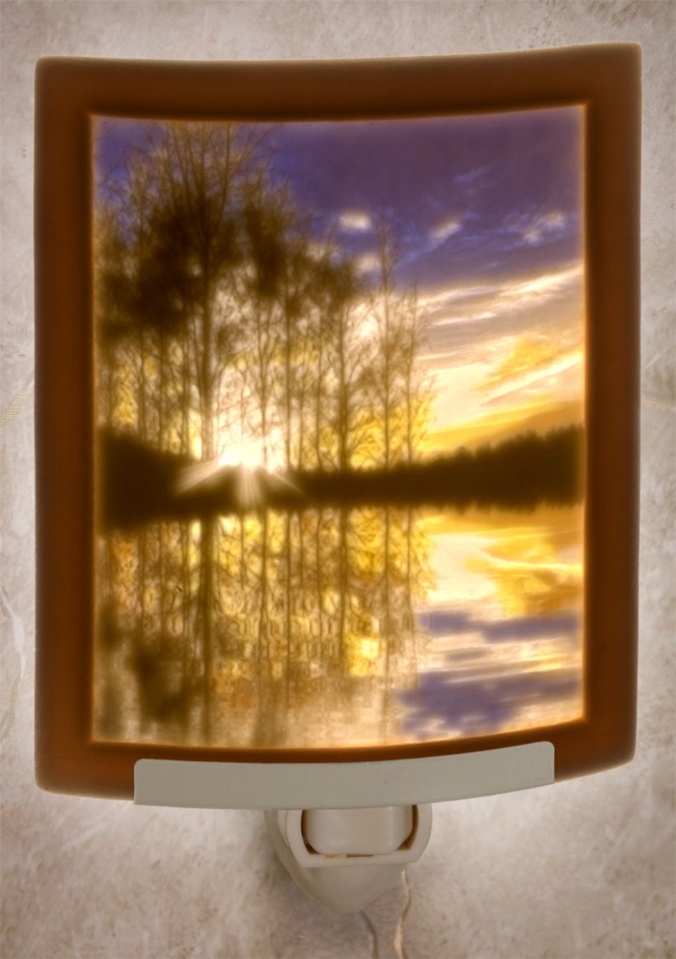 Colored Lakeshore Sunset Night Light by Porcelain Garden