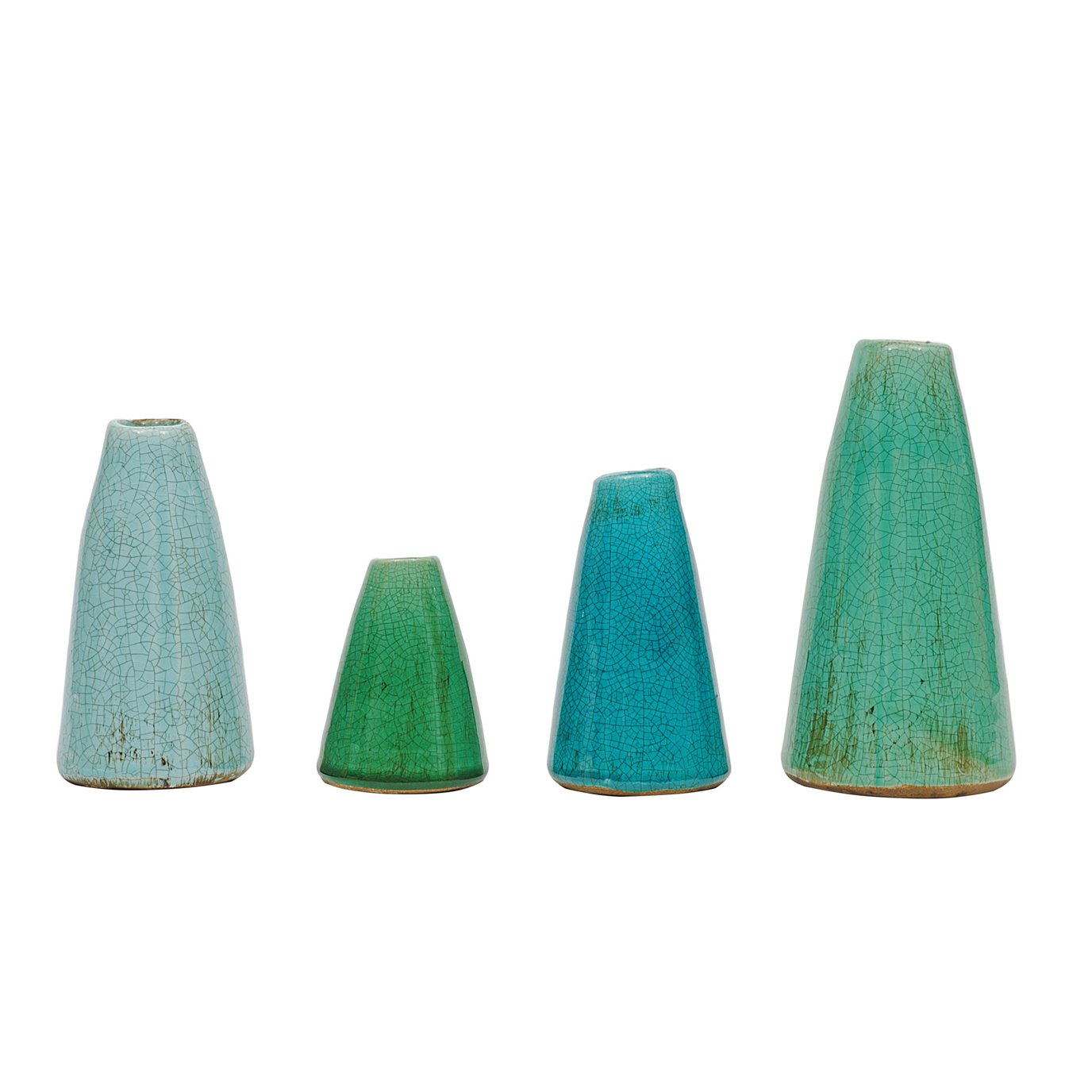 Green & Blue Terracotta Vases (Set of 4 Sizes)