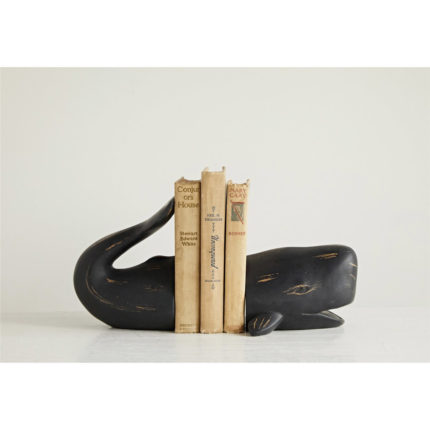 Whale Shaped Resin Bookends (Set of 2 Pieces) by Creative Co-op