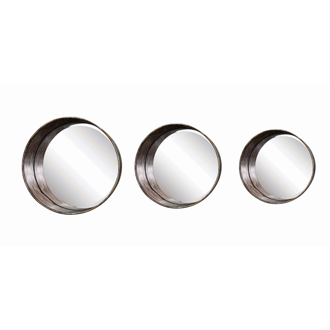 Round Metal Framed Mirrors (Set of 3 Sizes)