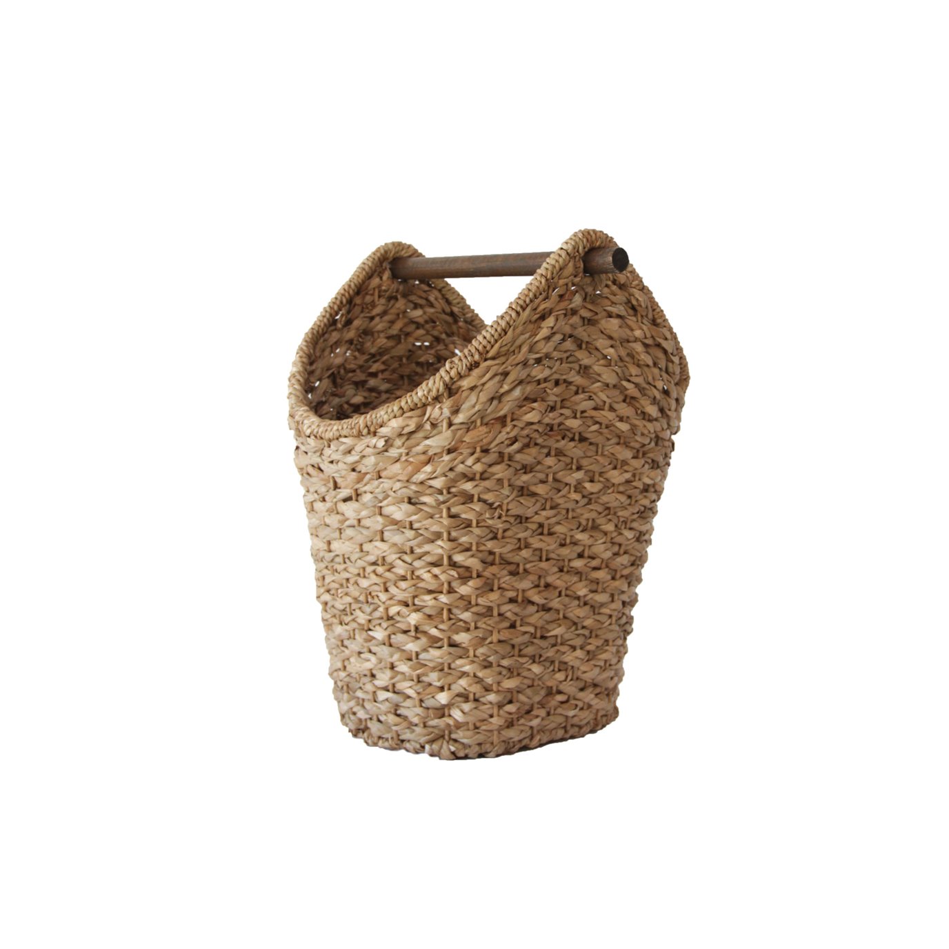 Bankuan Braided Oval Toilet Paper Basket with Wood Bar
