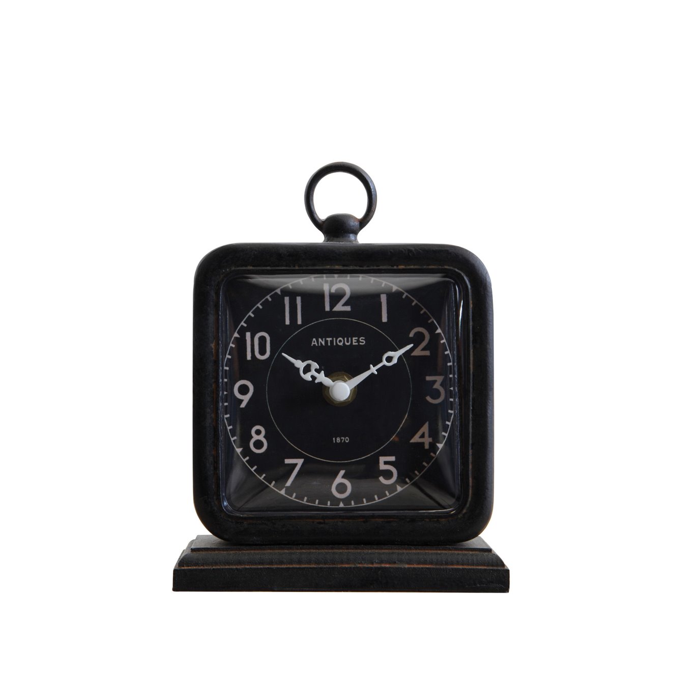 Black Pewter Table Clock