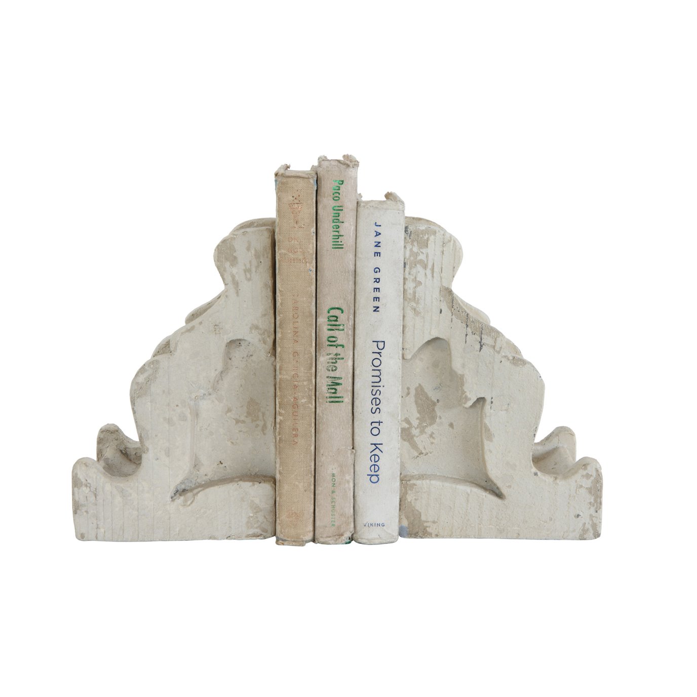 Distressed White Corbel Shaped Bookends (Set of 2 Pieces)