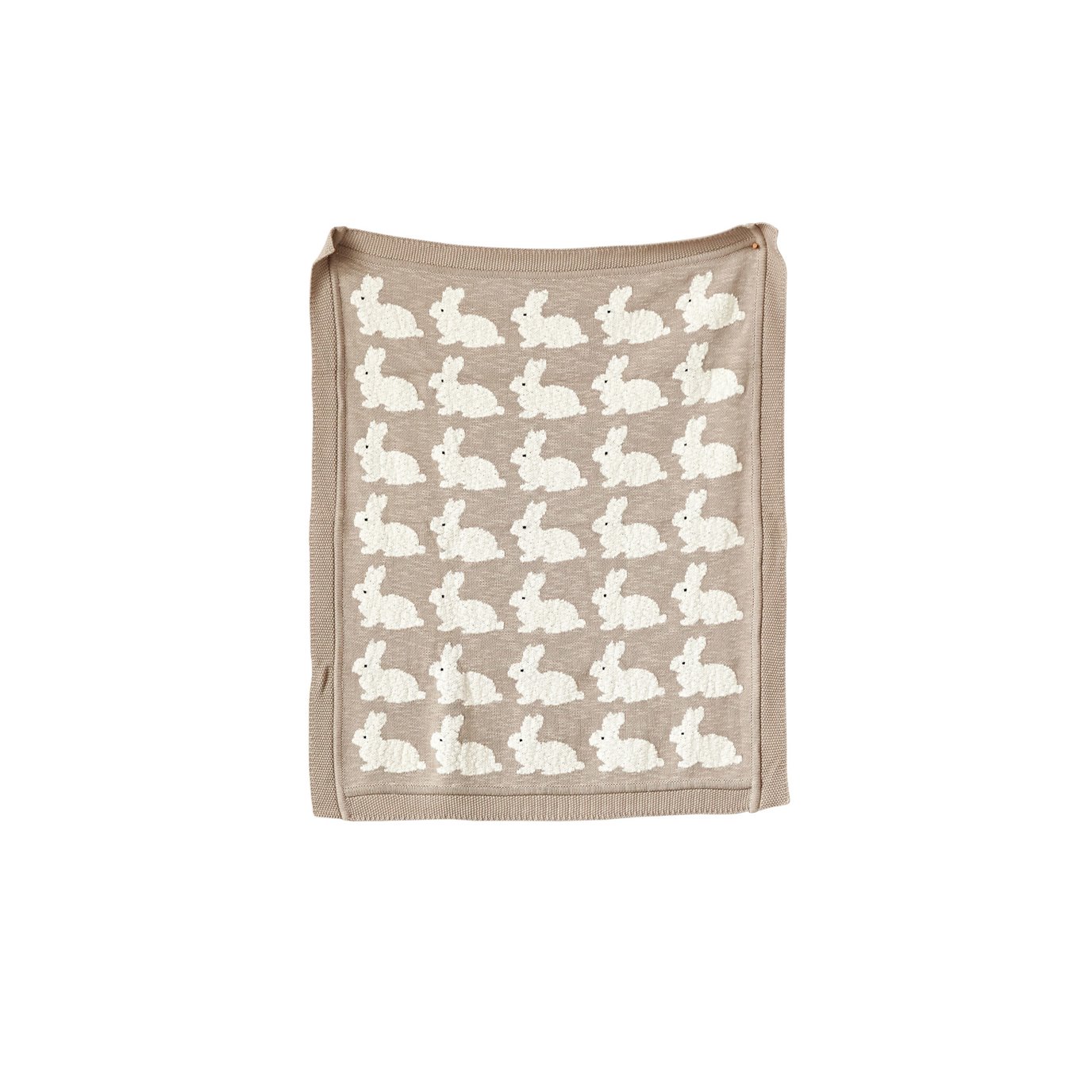 Grey Cotton Knit Rabbit Blanket