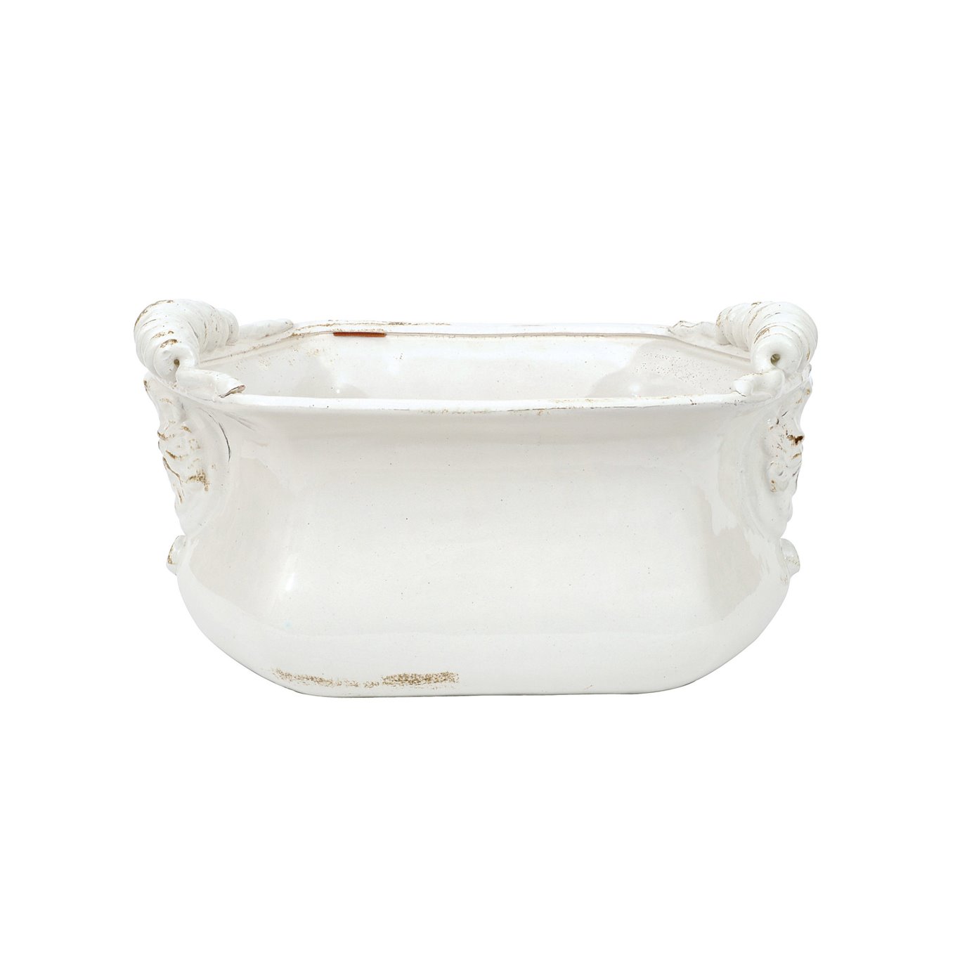 White Terracotta Cache Pot