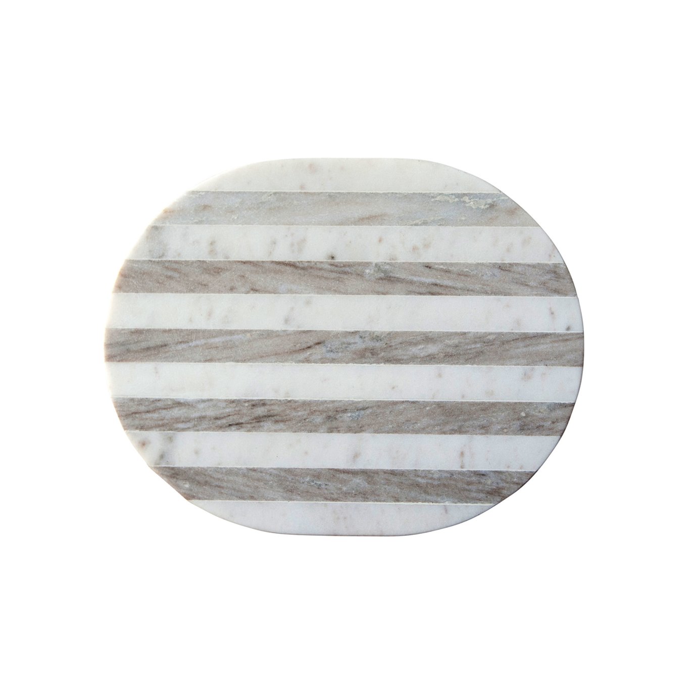 Oval Grey & White Striped Marble Cheese/Cutting Board