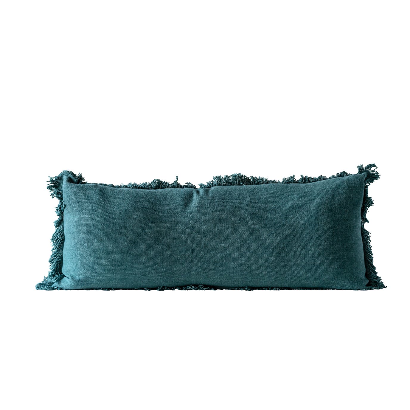 Green Rectangle Pillow with Fringe