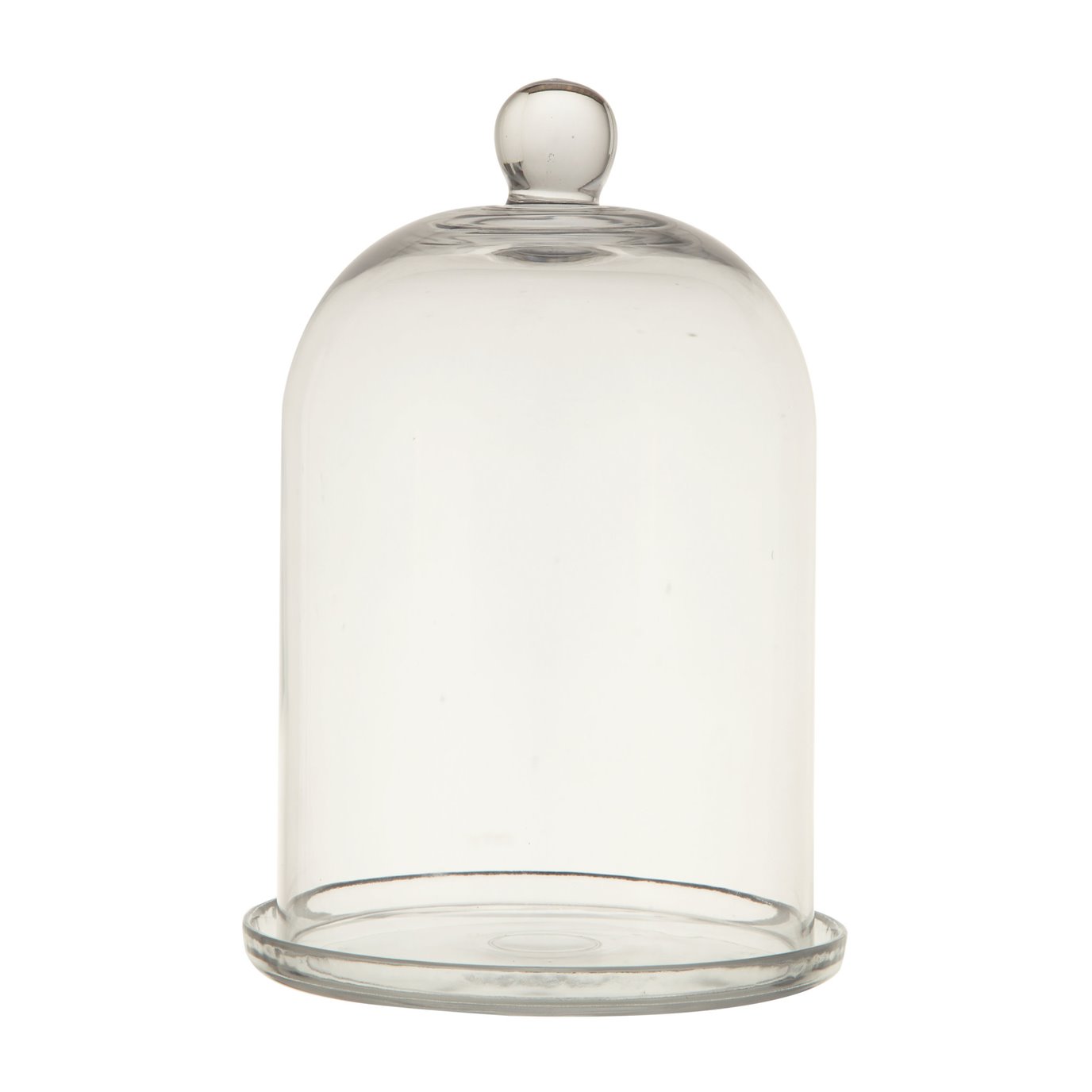 Glass Cloche with Clear Glass Plate (Set of 2 Pieces)