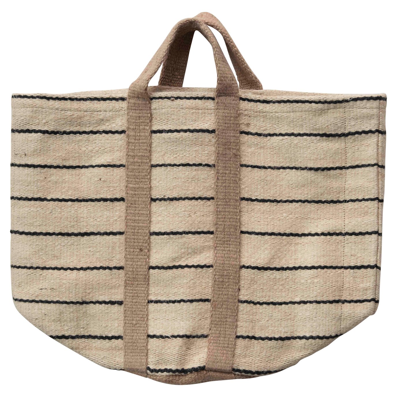 Jute Striped Bag with Handles