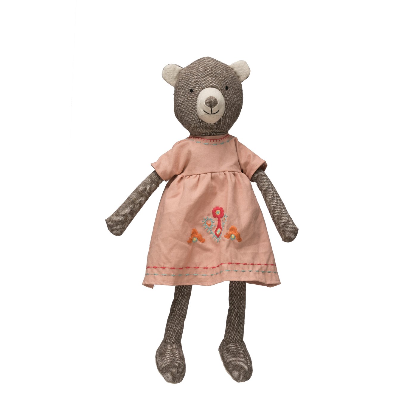 Fabric Plush Bear in Pink Dress