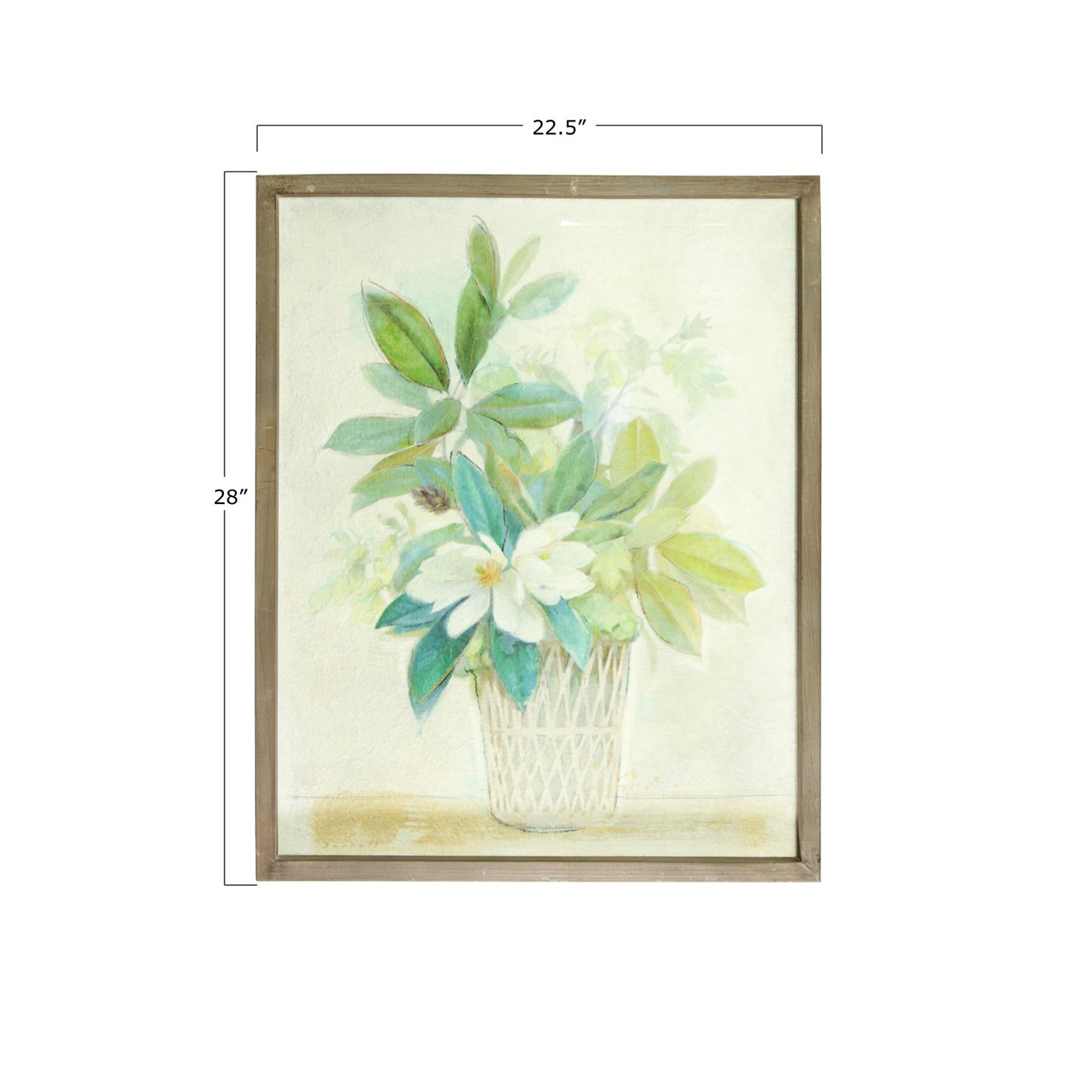 28"H Magnolia in Planter Wood Framed Wall Décor by