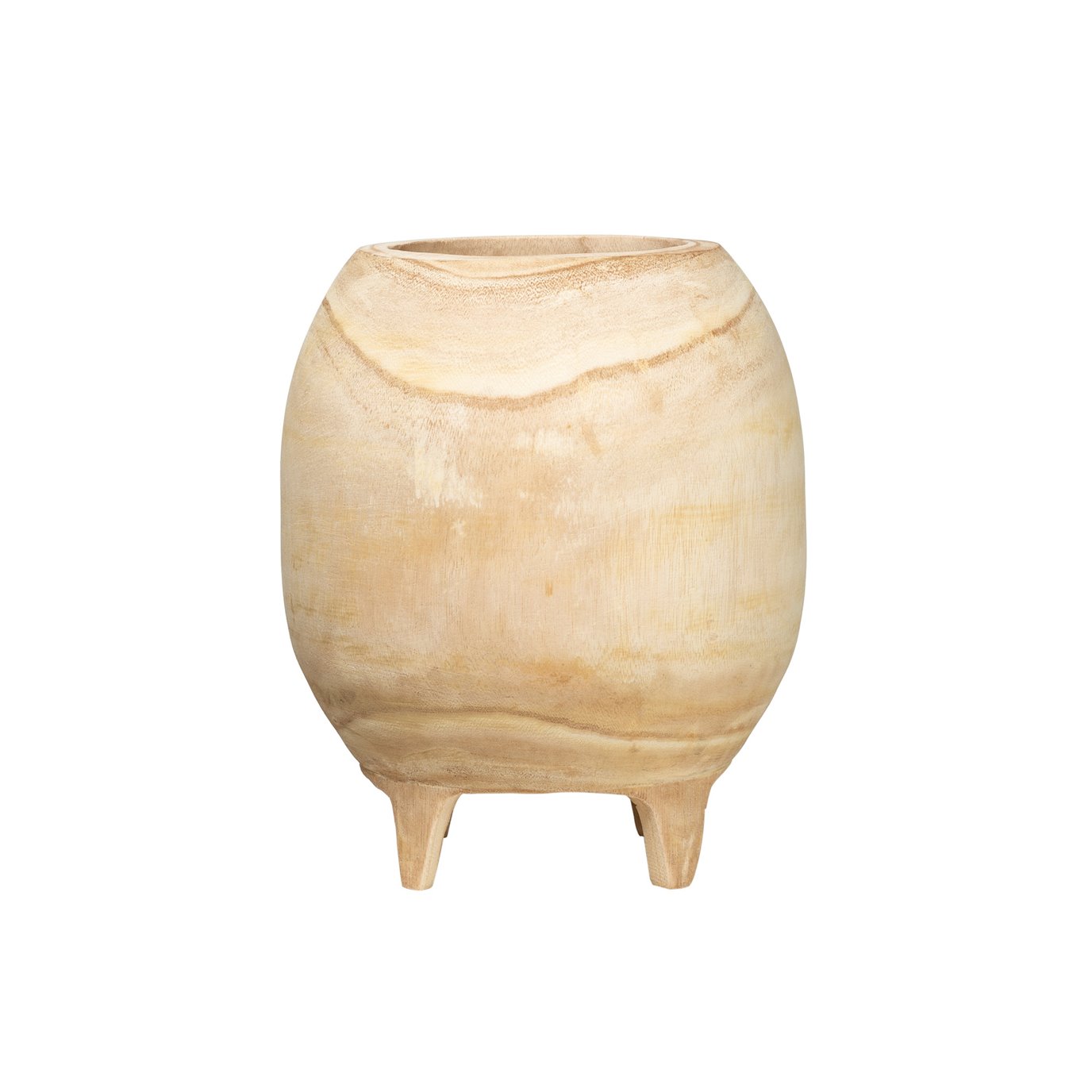 12"H Footed Paulownia Wood Planter (Holds 9" Pot)