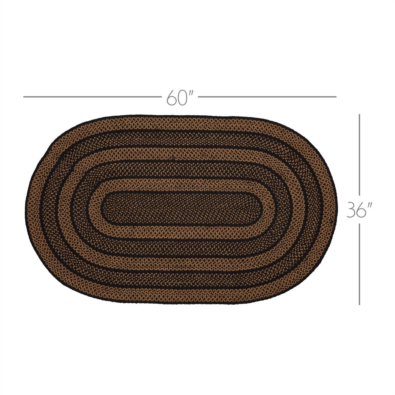 Black & Tan Area Rug Rectangle 3' x 5'. INCLUDES Rug Pad. Black/Tan. VHC  Brands