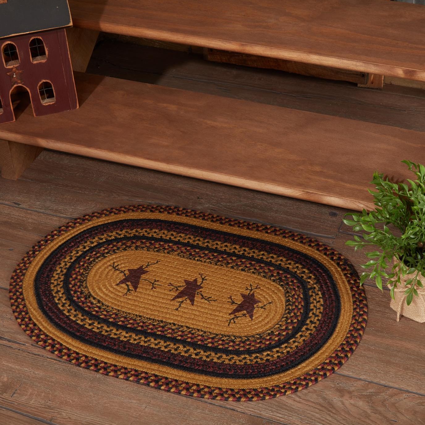 Heritage Farms Star and Pip Jute Rug Oval w/ Pad 20x30