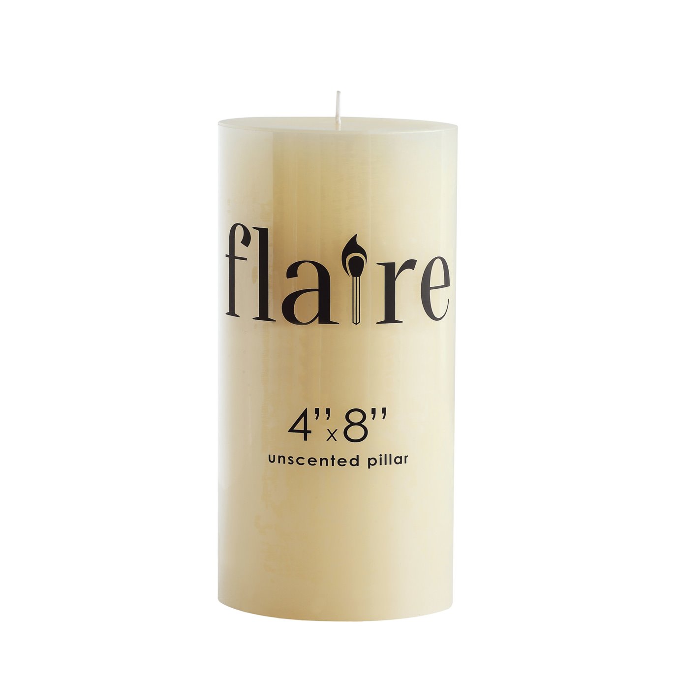 4" Round x 8"H Unscented Pillar Candle