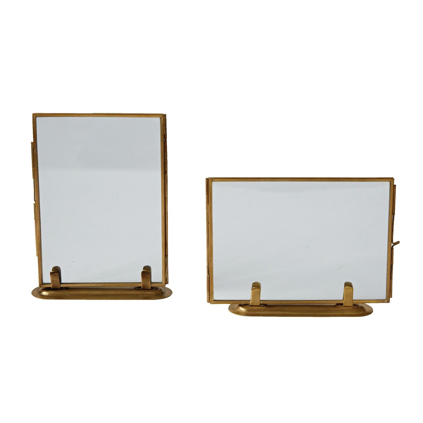 Glass & Brass Photo Frames with Stands (Set of 2 Styles)