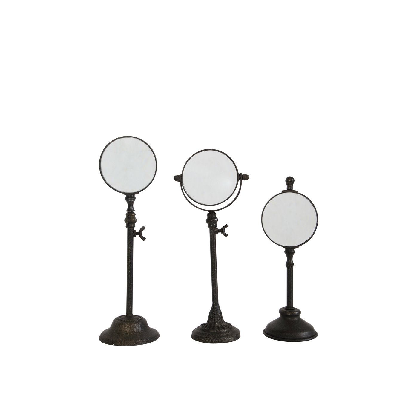 Metal Magnifying Glasses on Stands (Set of 3 Sizes)