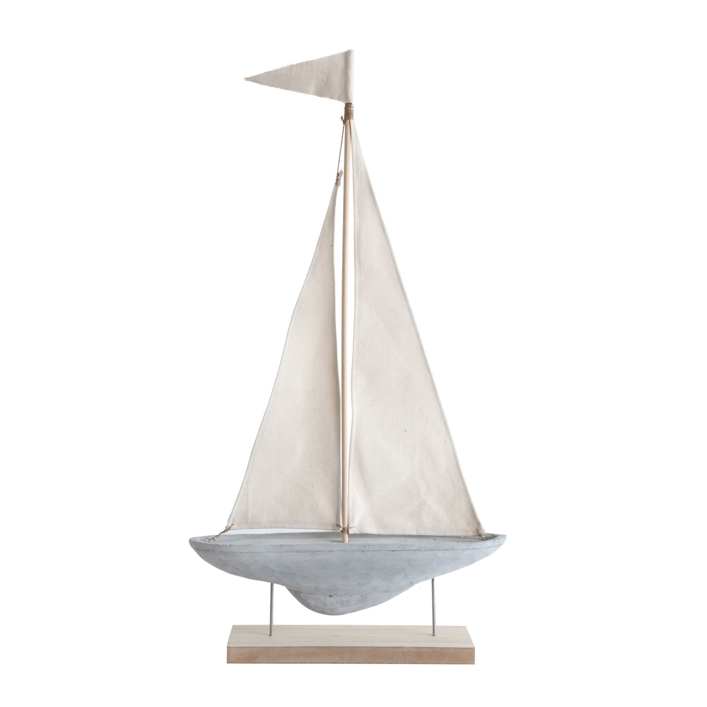 Cement & Fabric Boat Decoration with Stand
