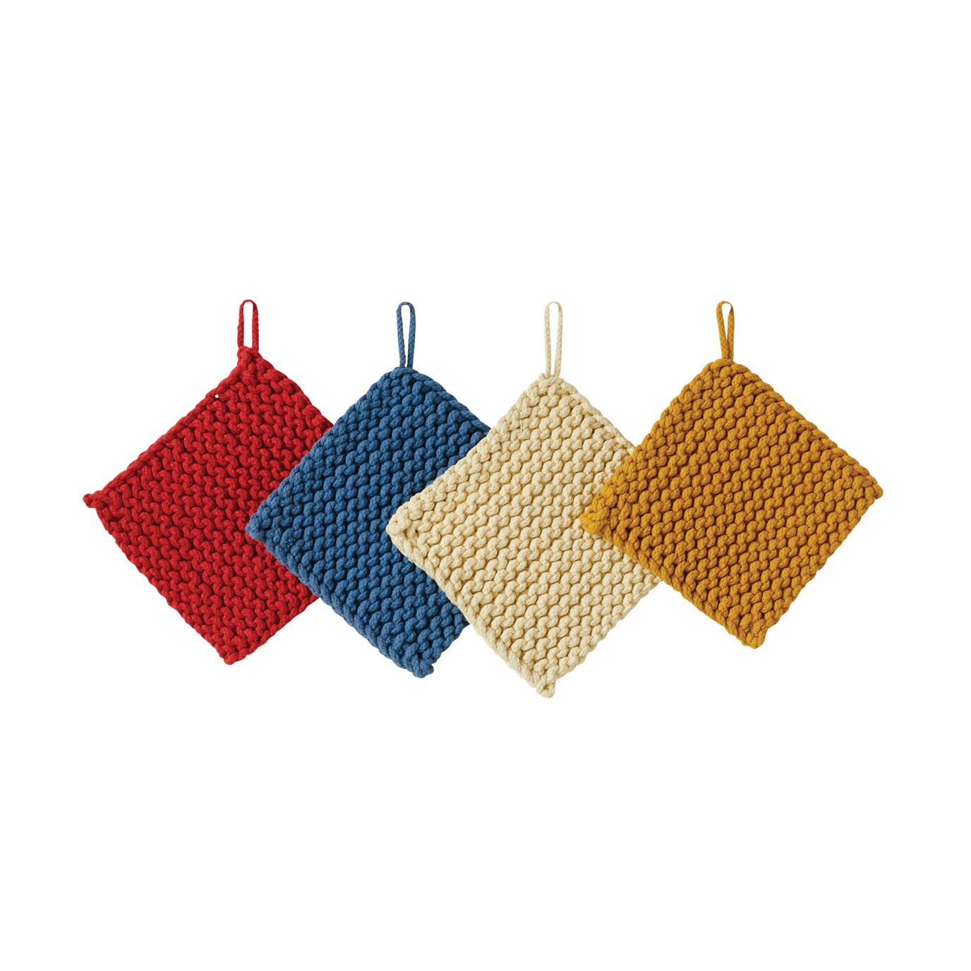 Square Cotton Crocheted Pot Holders (Set of 4 Colors)