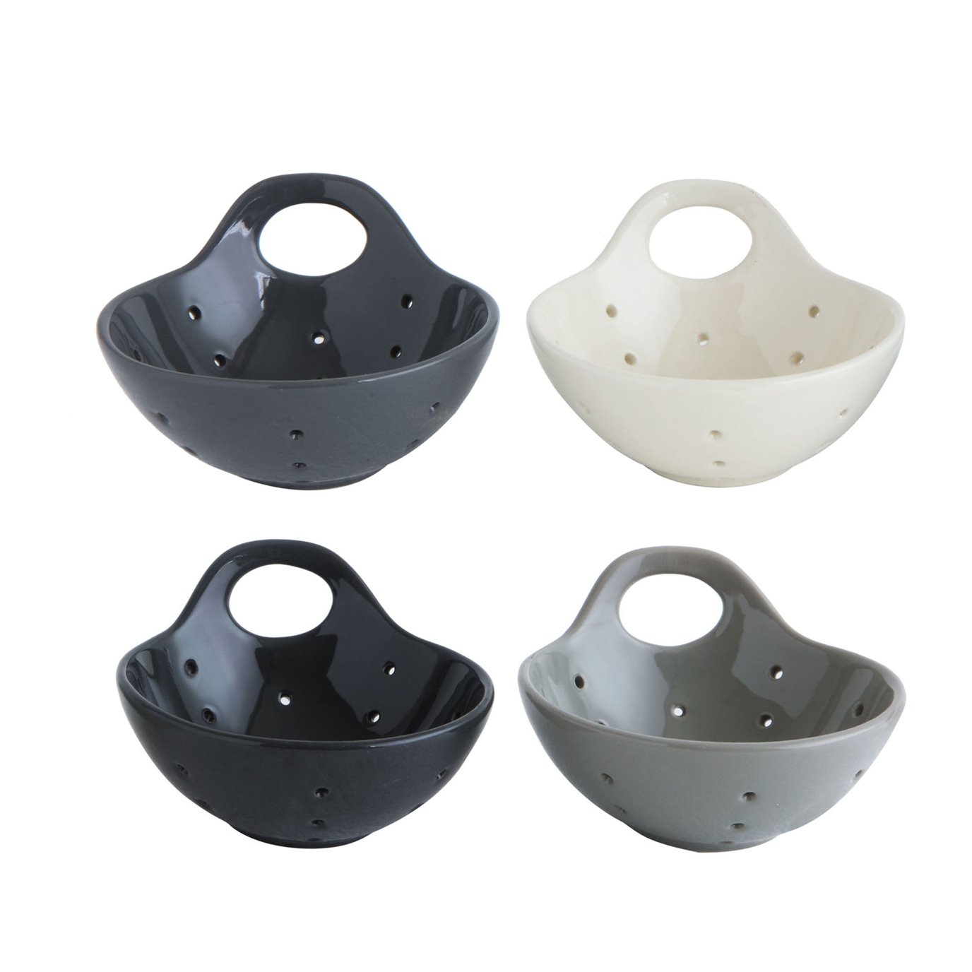 Round Stoneware Berry Bowls (Set of 4 Colors)