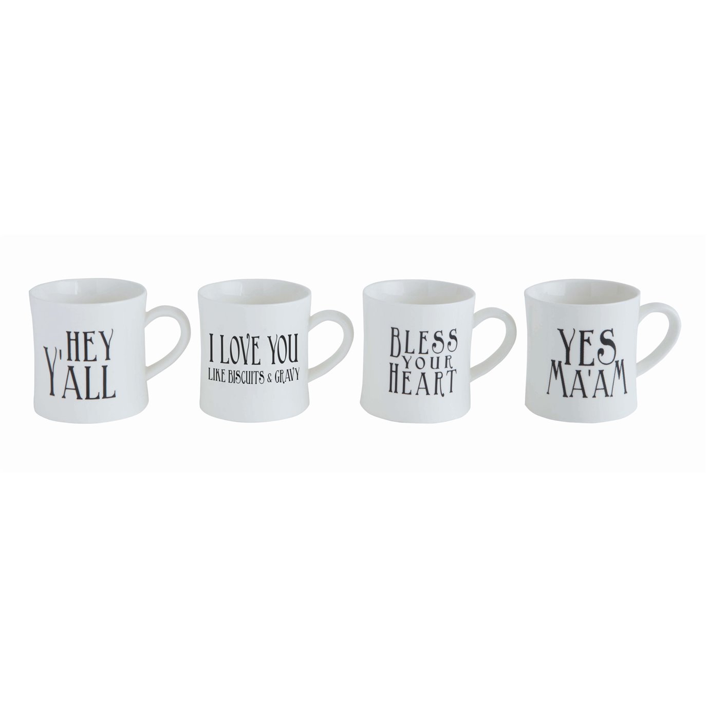 Stoneware Mugs with Sayings (Set of 4 Designs/Sayings)