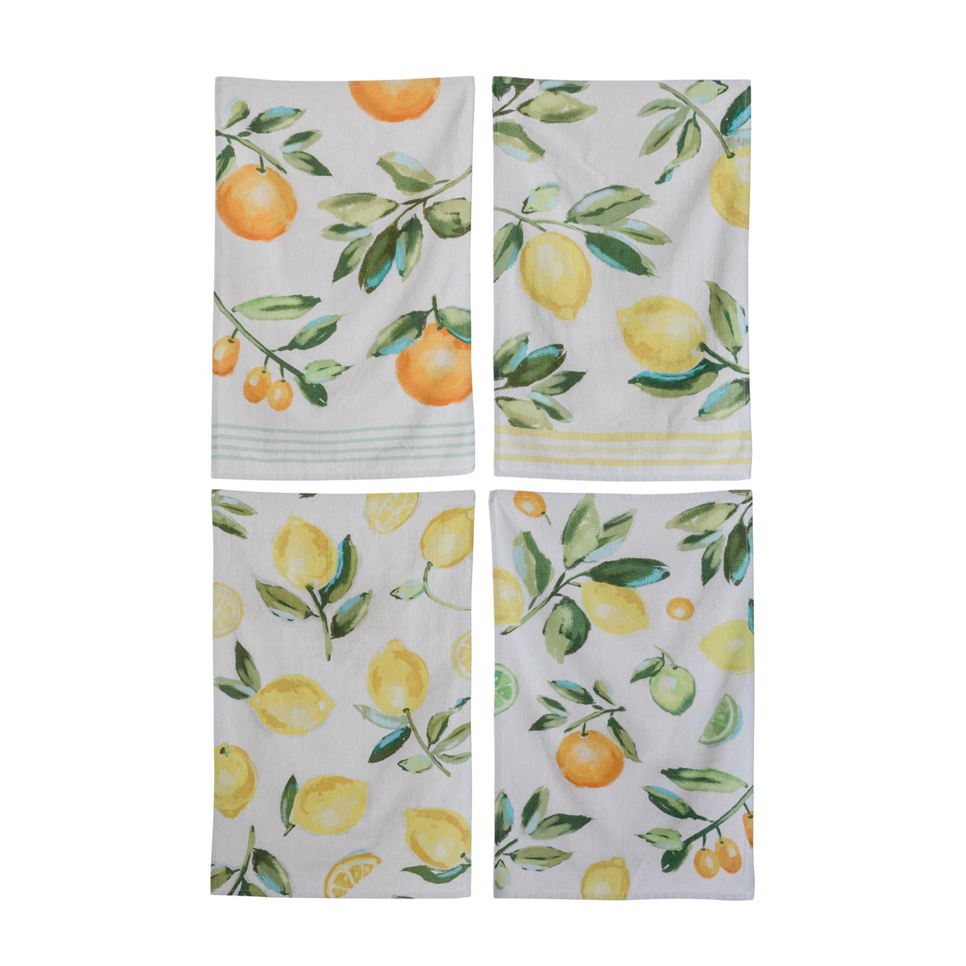 Cotton Citrus Fruit Tea Towels (Set of 4 Designs)