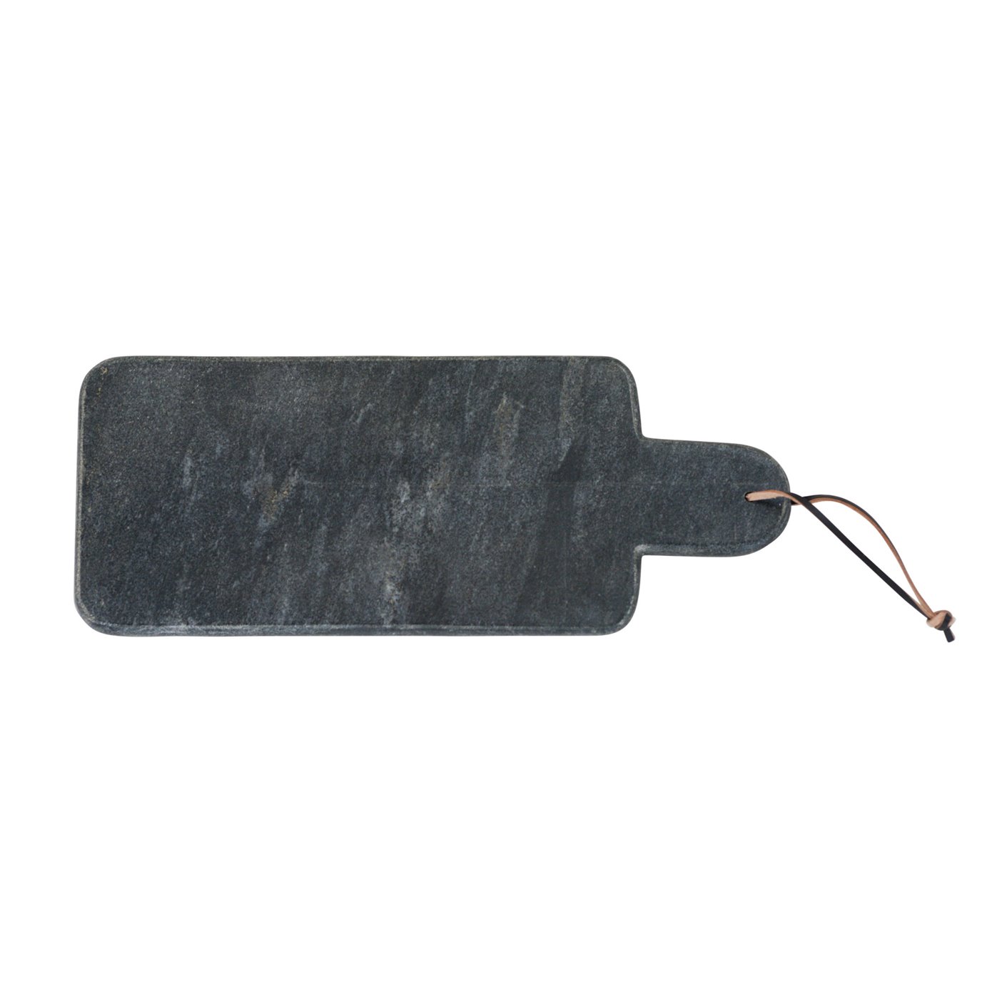 Rectangular Black Marble Cutting Board with Leather Strap
