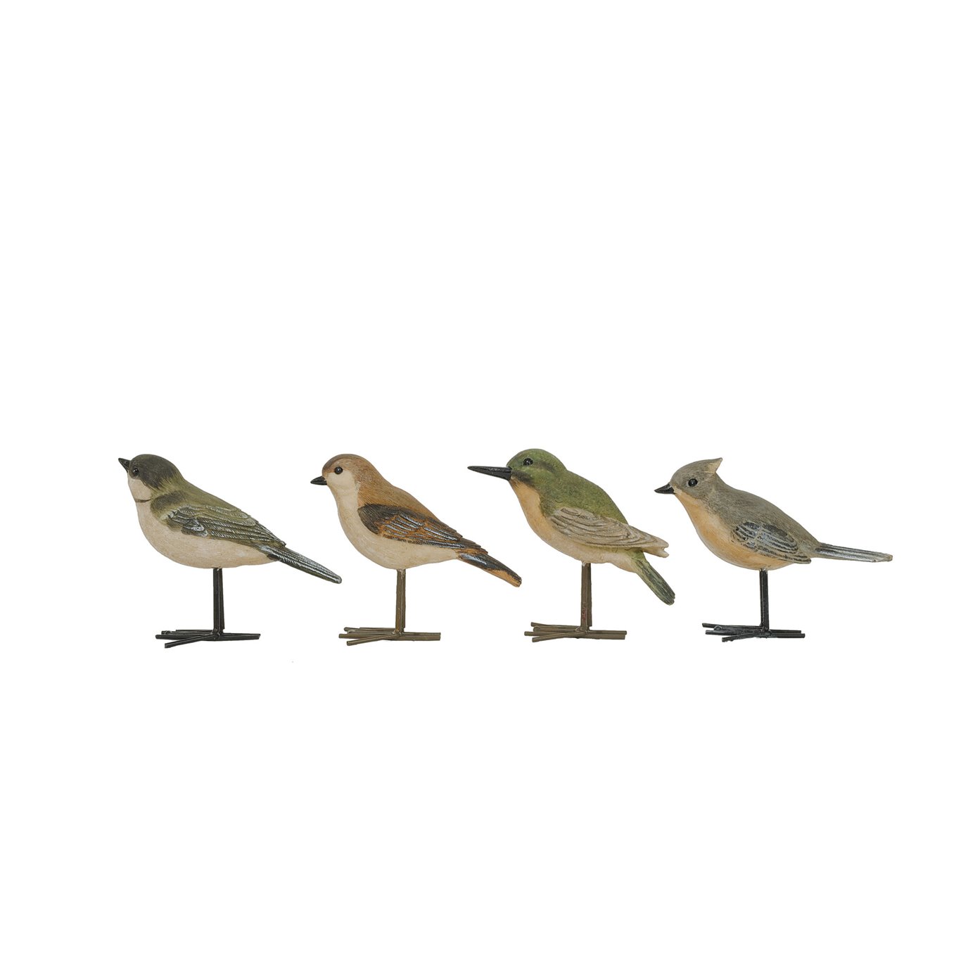 Resin Birds with Metal Feet (Set of 4 Styles)