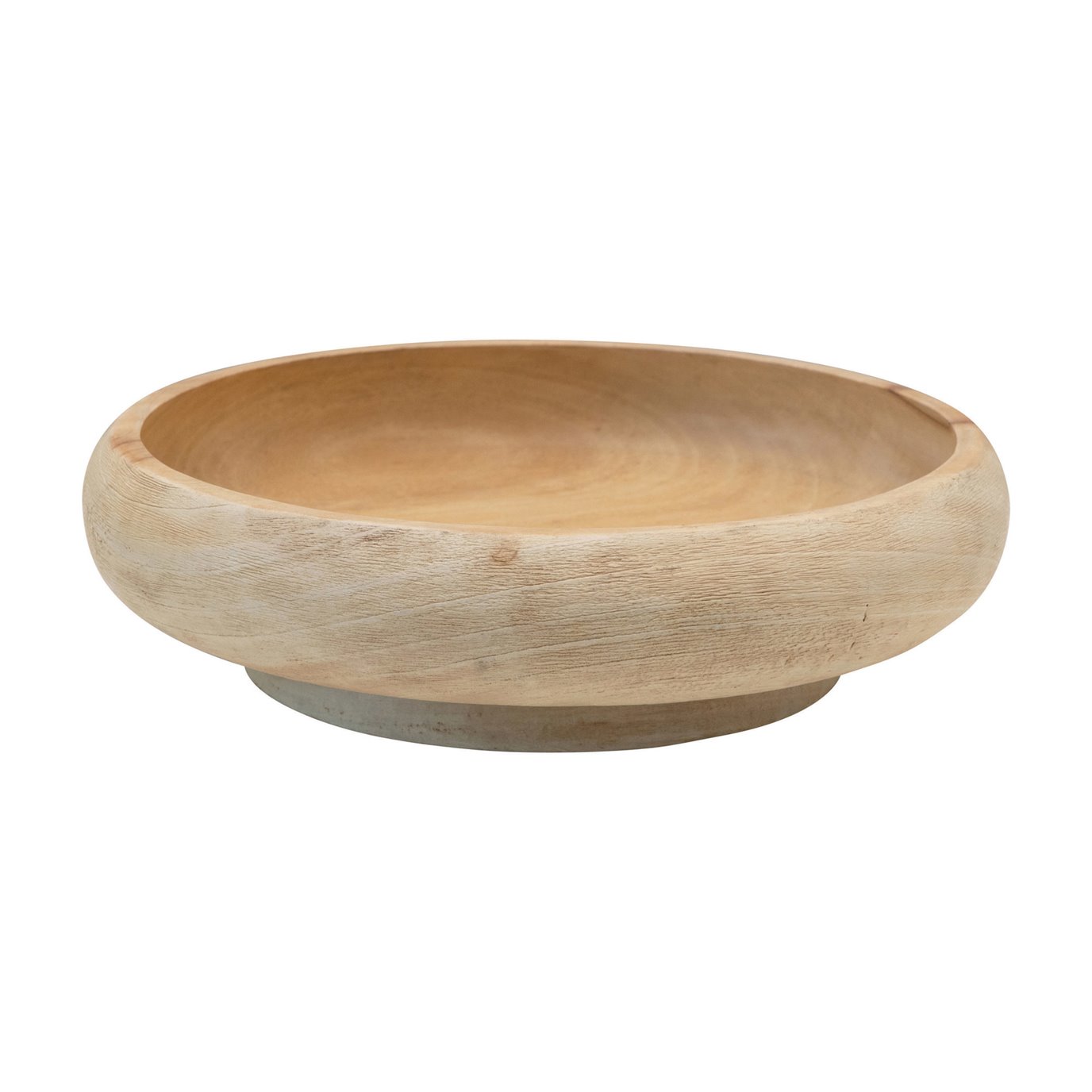 Mango Wood Bowl, Combed & Bleached