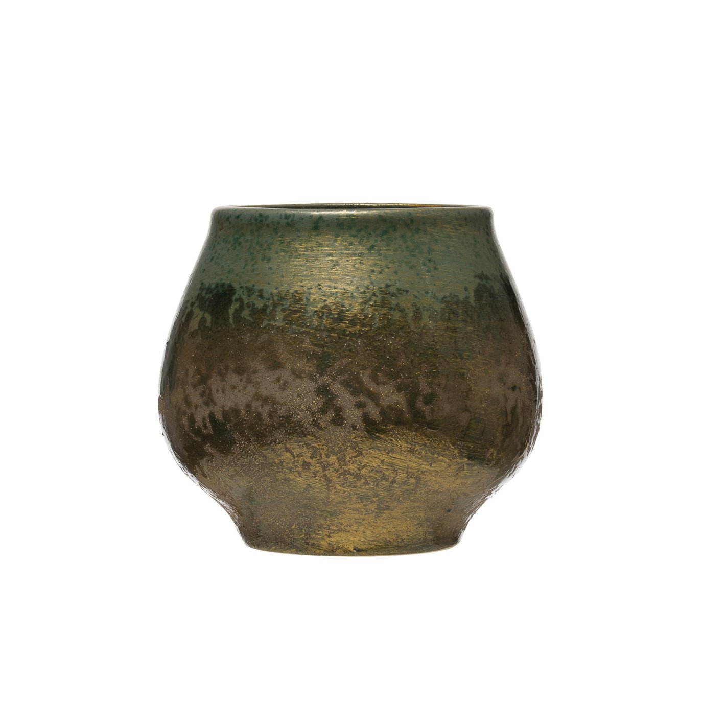 Stoneware Planter with Iridescent Reactive Glaze Finish (Holds 6" pot/Each one will vary)