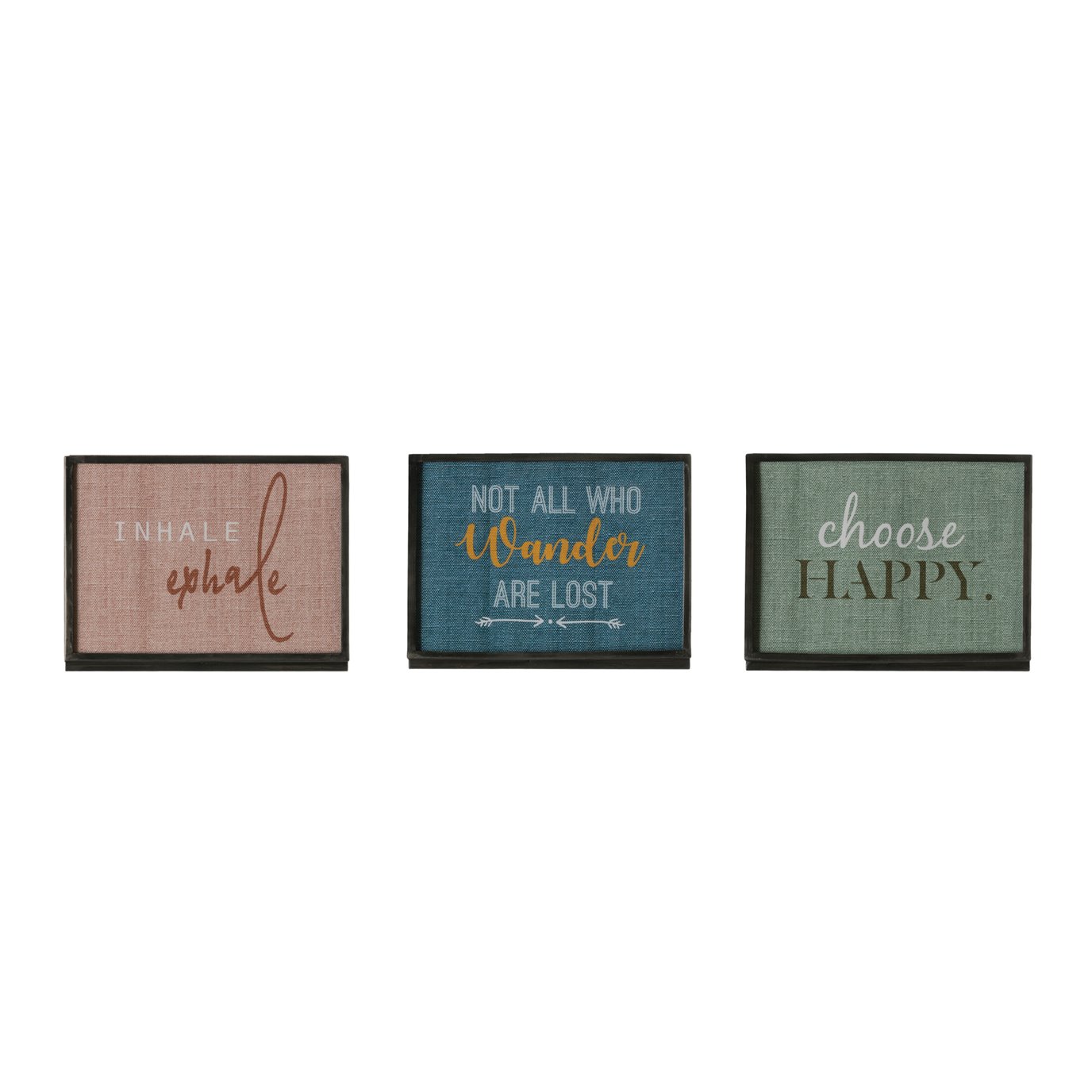 Metal Photo Frame with Inspirational Inserts (Set of 3 Sayings)