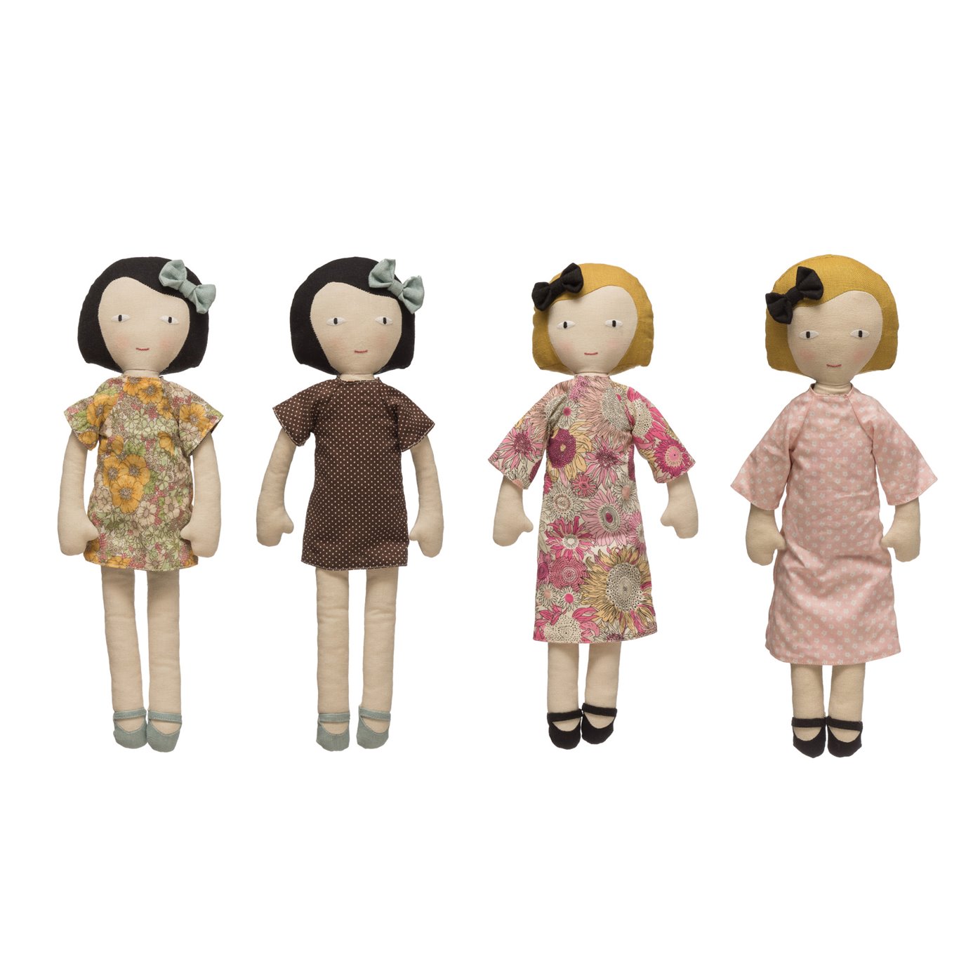 Plush Fabric Girl Doll with Reversible Dress (Set of 2 Styles)