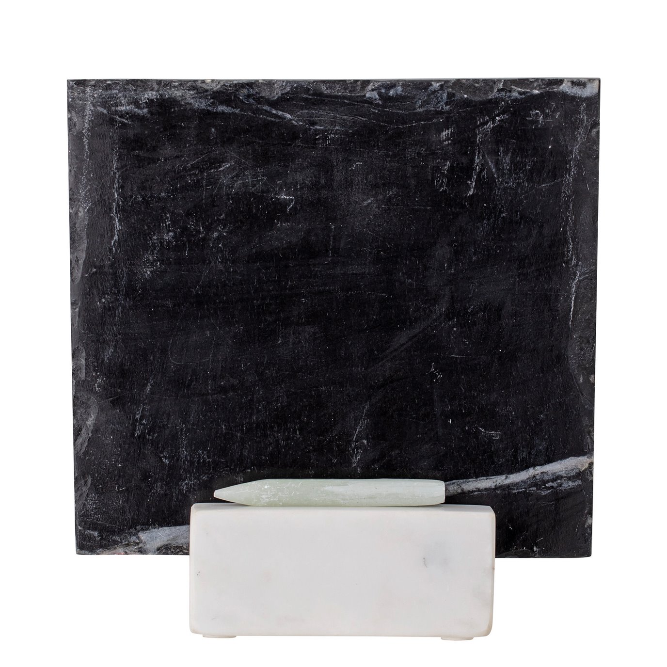 Slate Chalkboard with Marble Base and Pencil, Set of 2