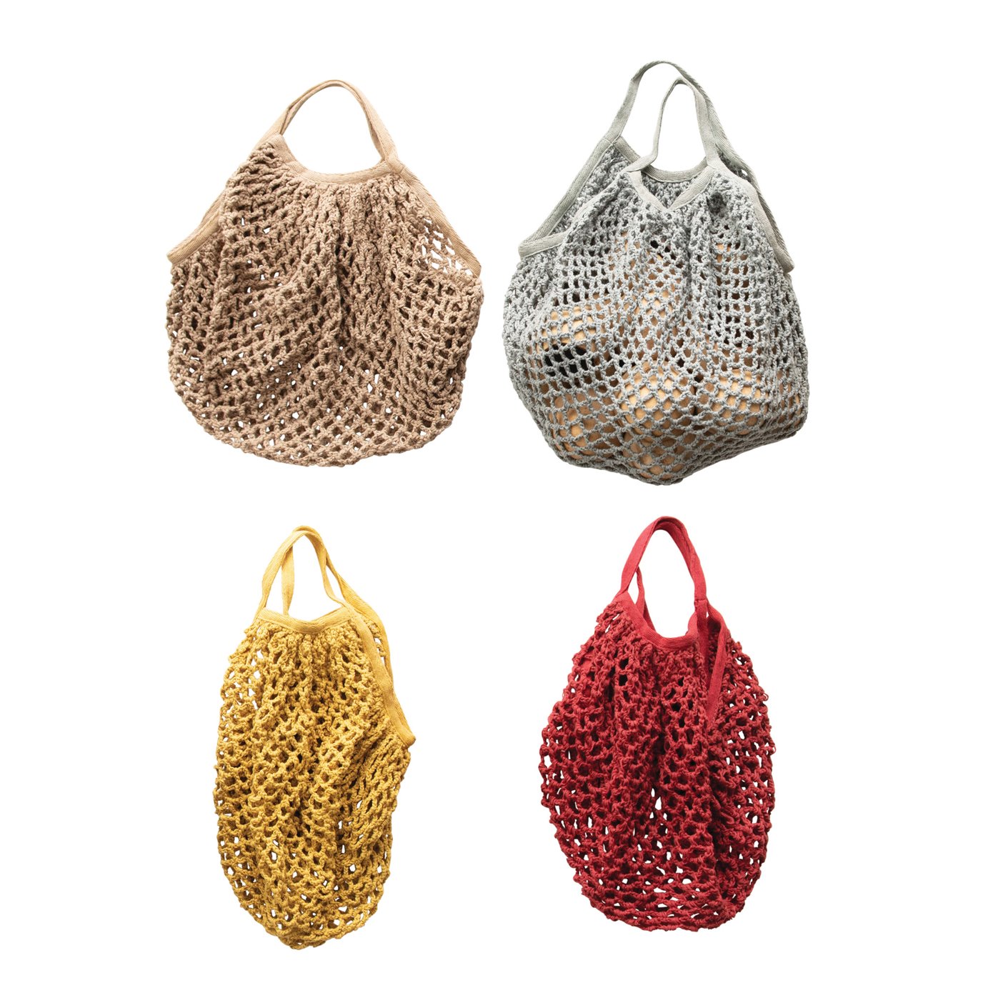 Cotton Crochet Market Bag, 4 Colors