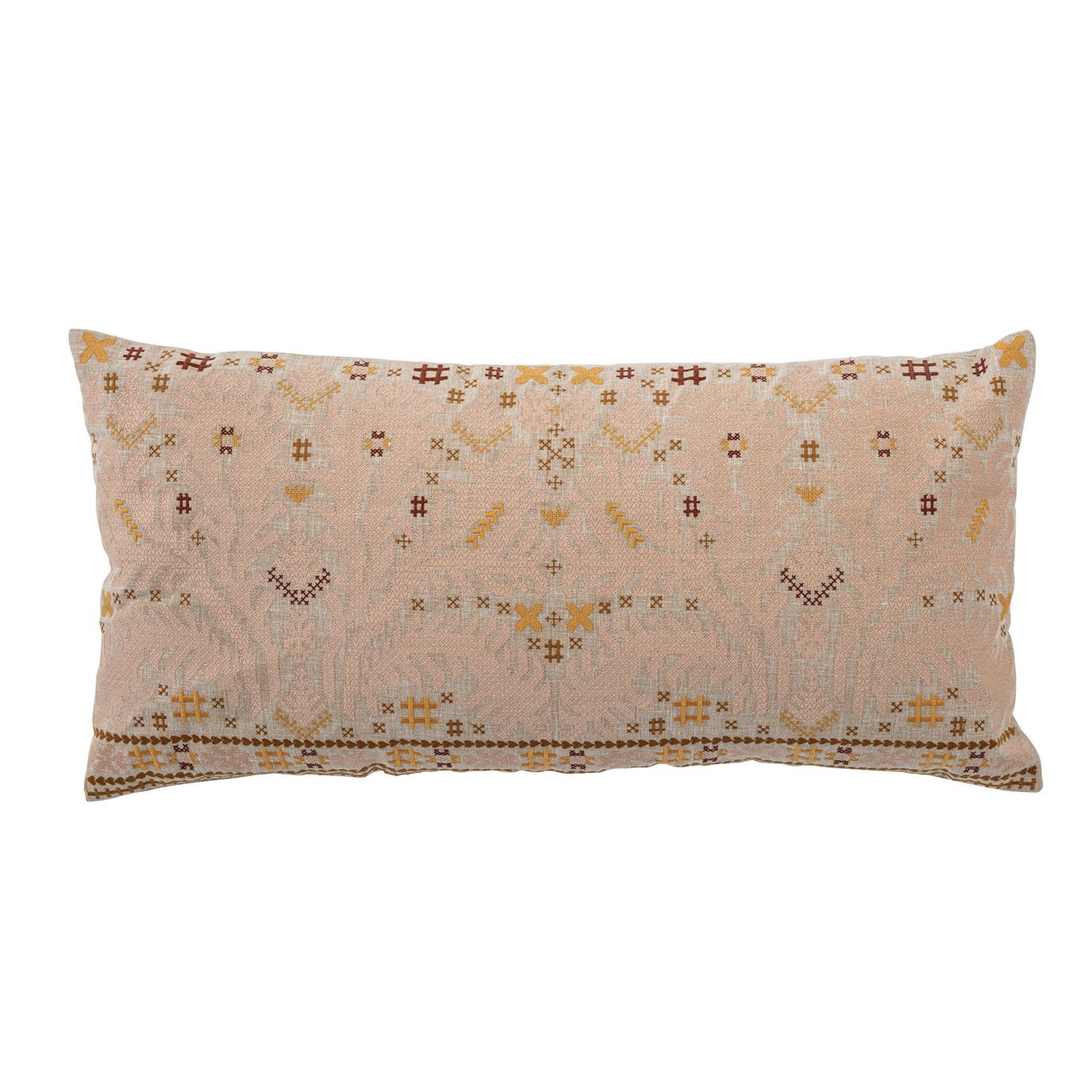 Lumbar Multi Color Embroidered Cotton Pillow