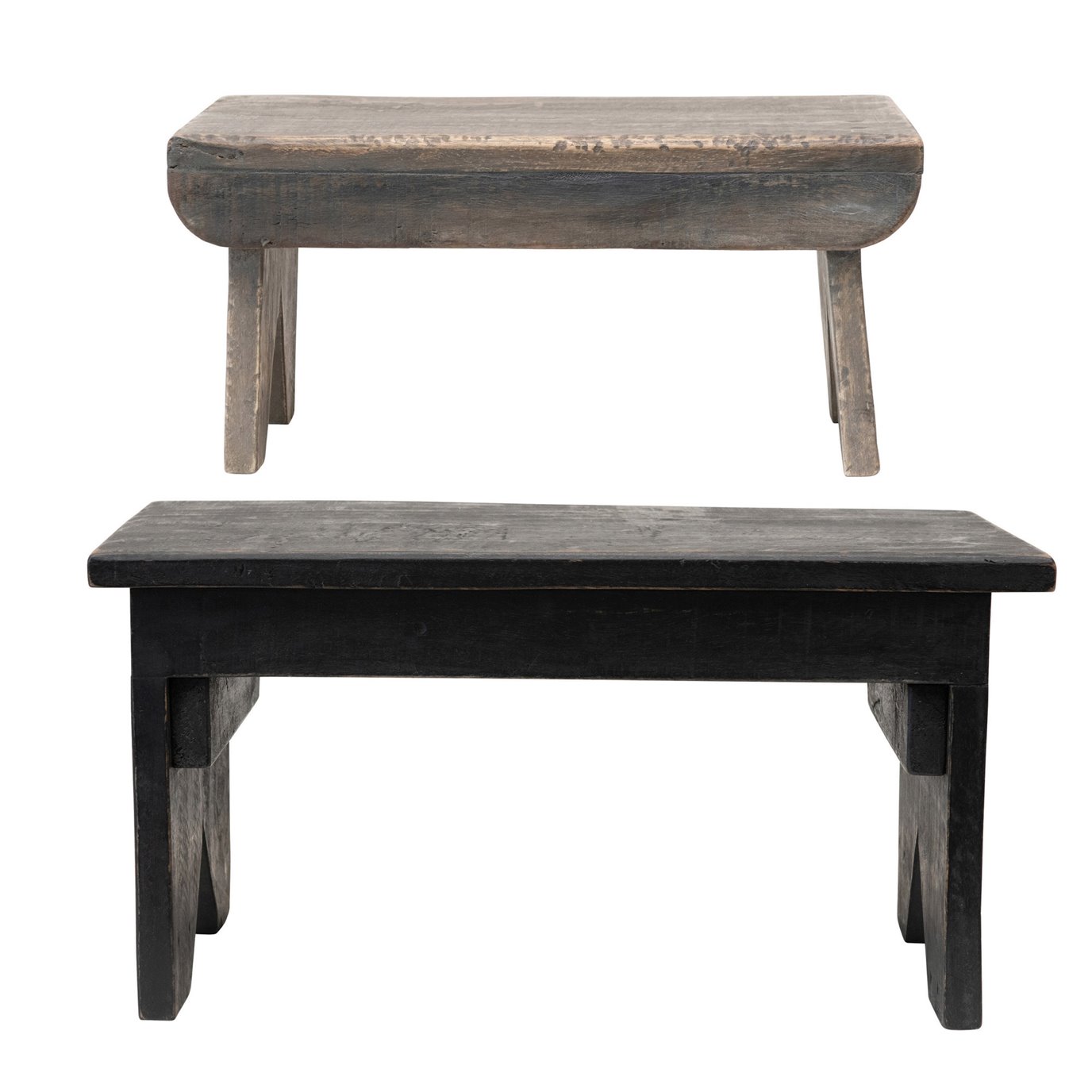 Reclaimed Wood Benches/Risers, Set of 2