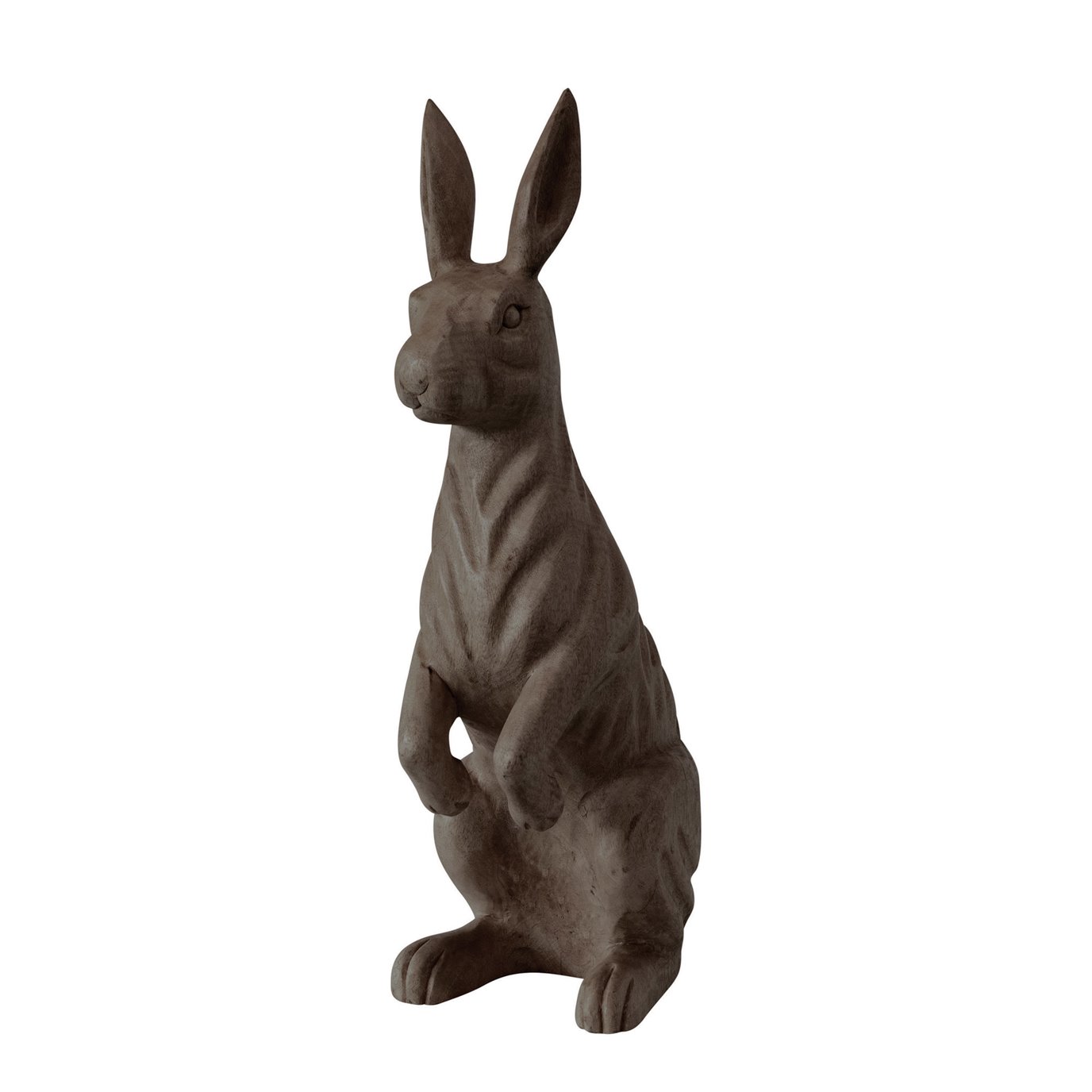 Hand-Carved Mango Wood Rabbit, Espresso Color