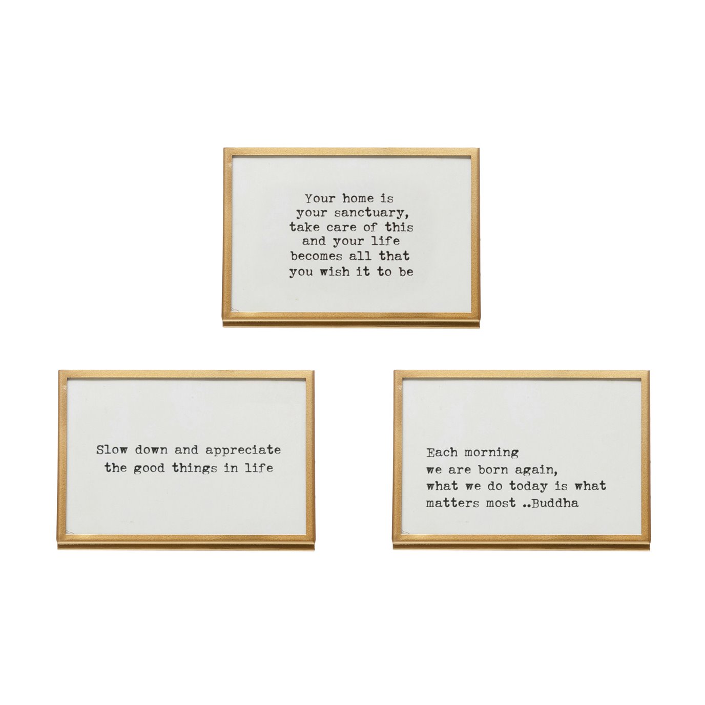 Metal & Glass Frame w/ Easel & Saying, 3 Styles (Holds 4" x 6" Photo)