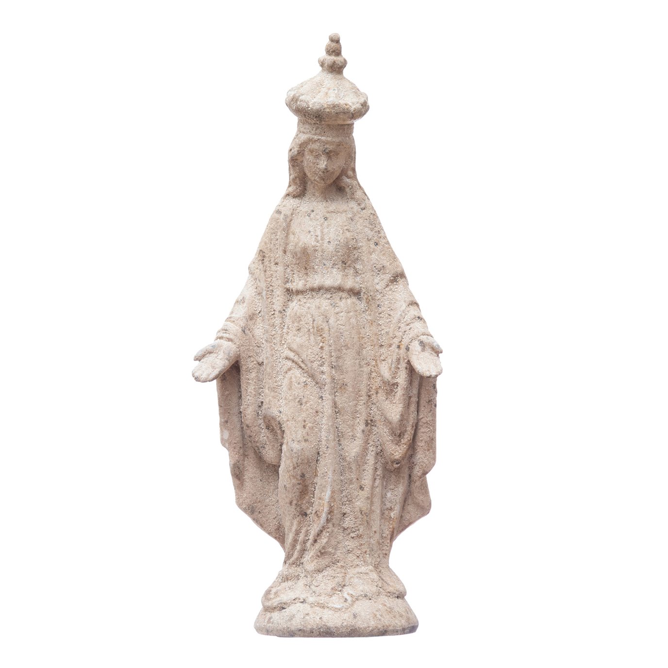 Resin Vintage Reproduction Virgin Mary Statue, Distressed Finish
