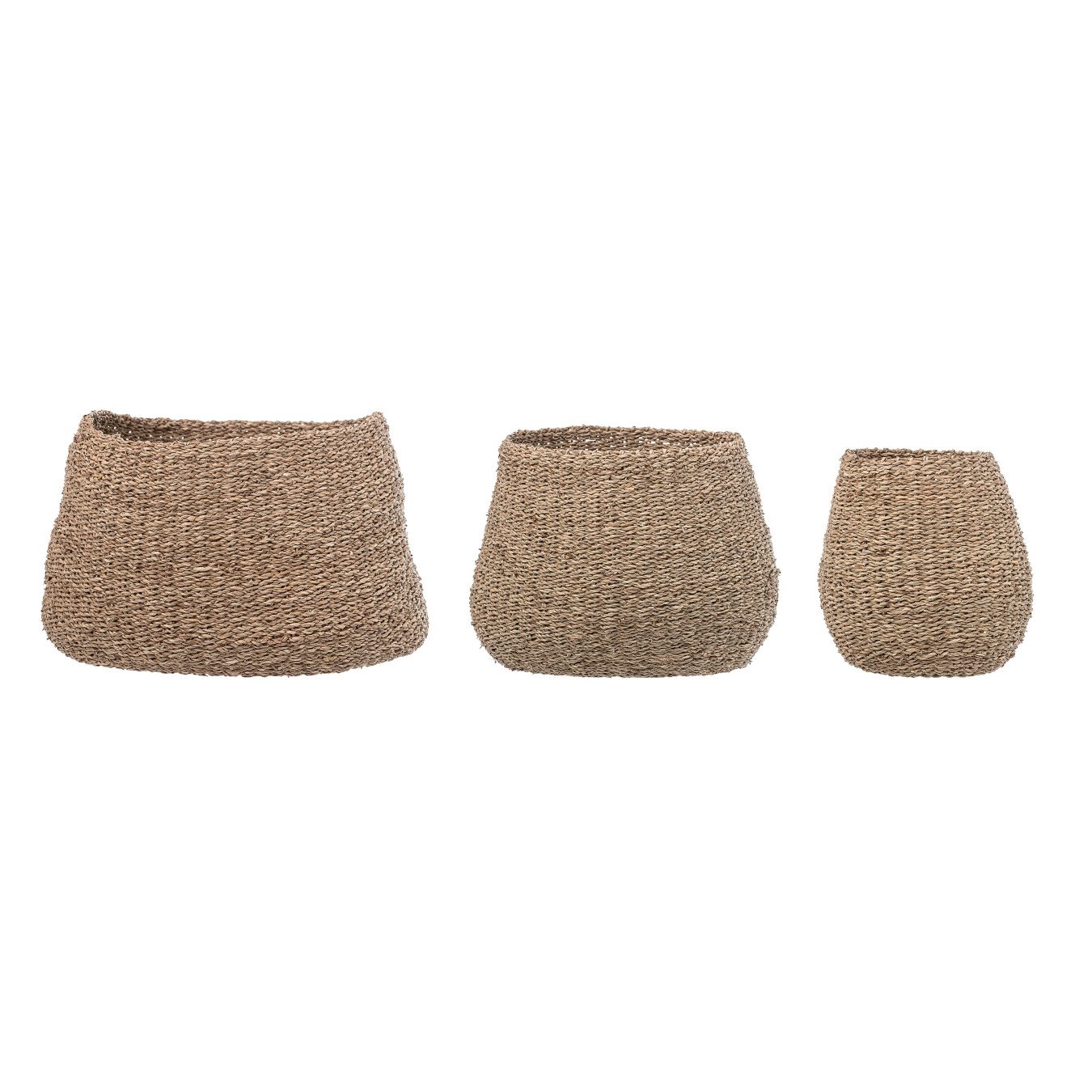 Brown Natural Seagrass Baskets (Set of 3 Sizes)